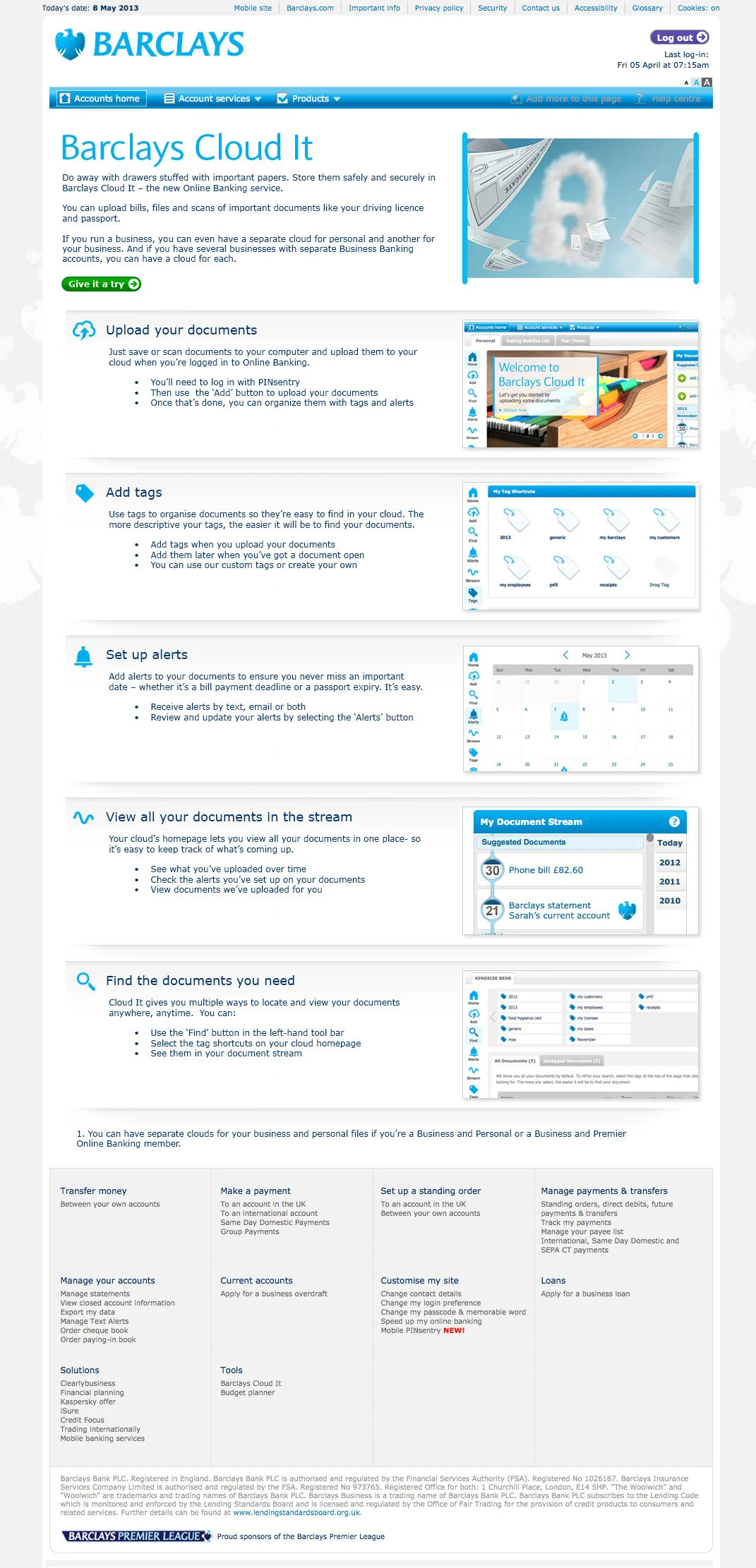 Barclays Cloud ID Portal Homepage