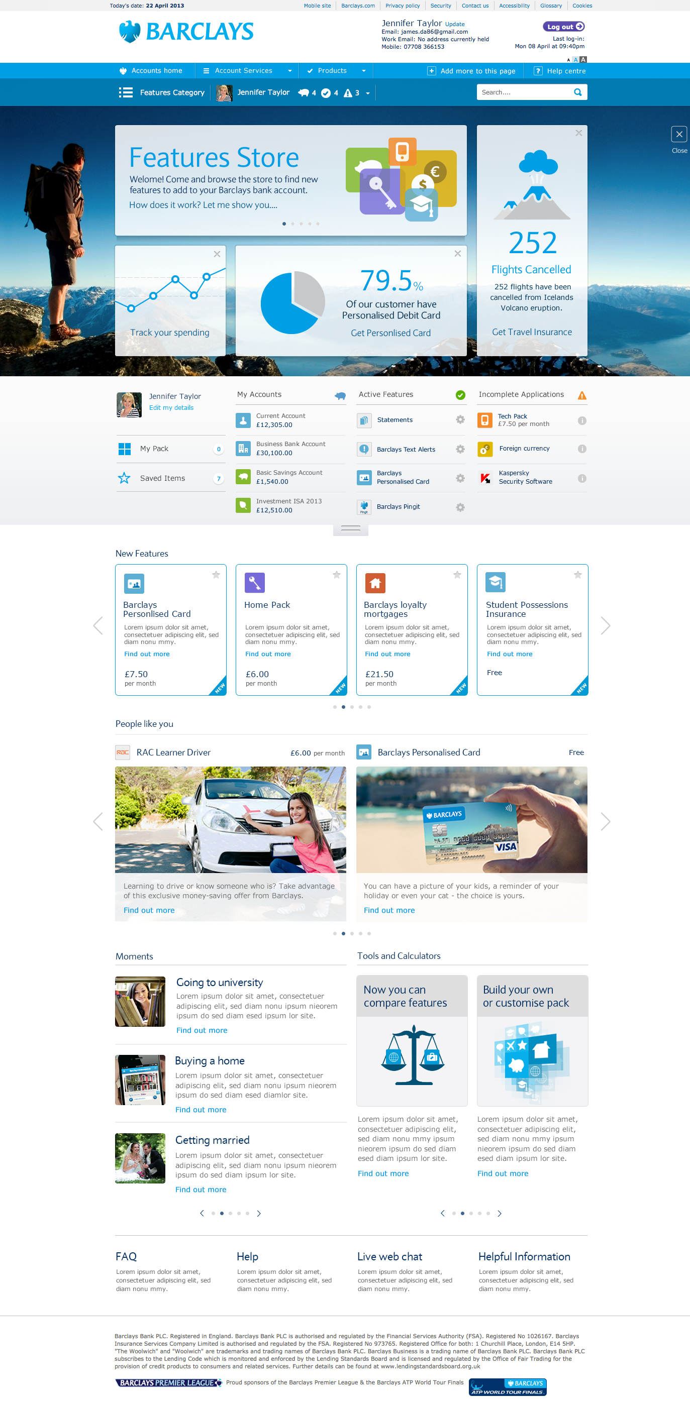 Barclays Mobile Features Store Interface