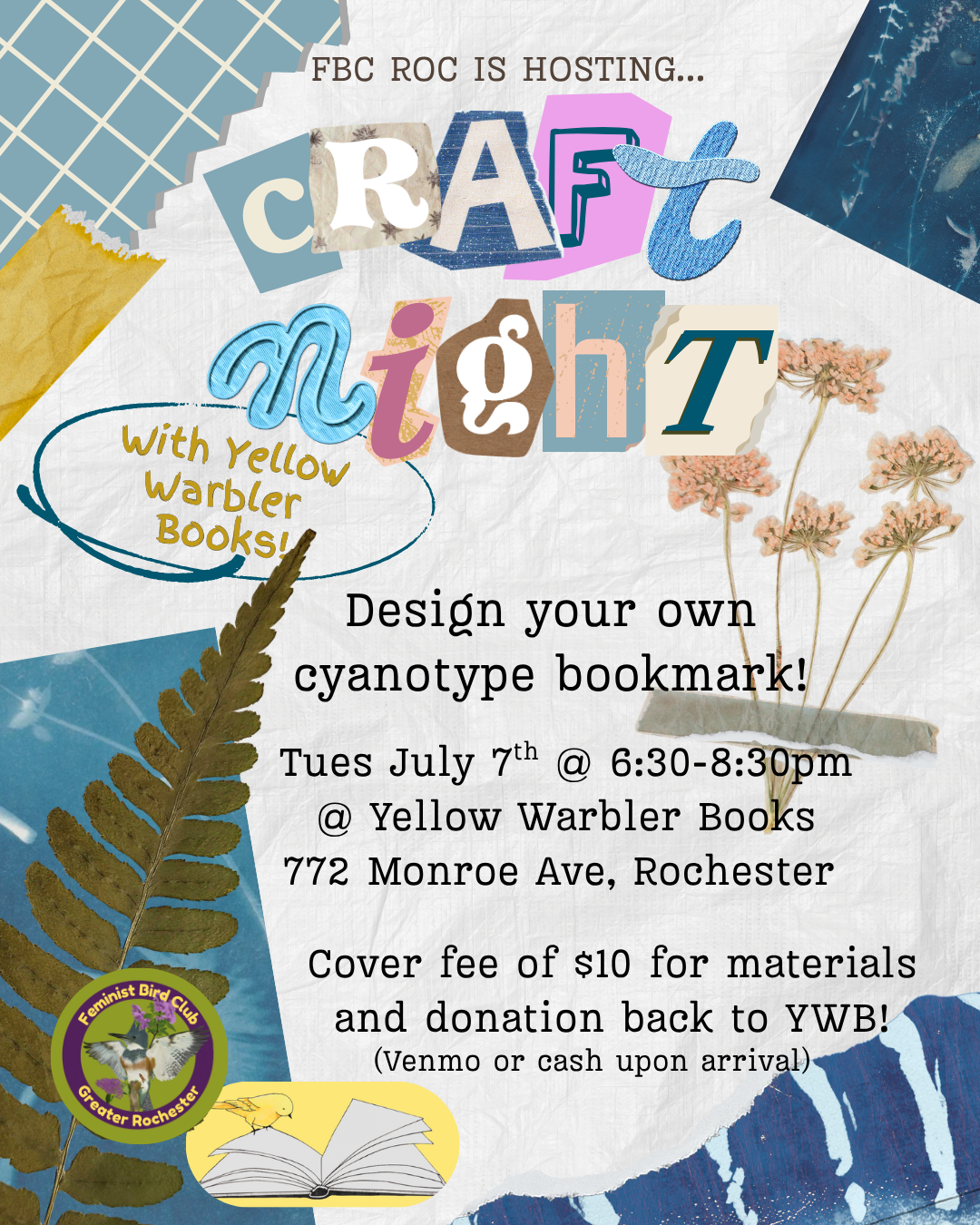 FBC Rochester- Craft Night: Cyanotype Bookmarks!