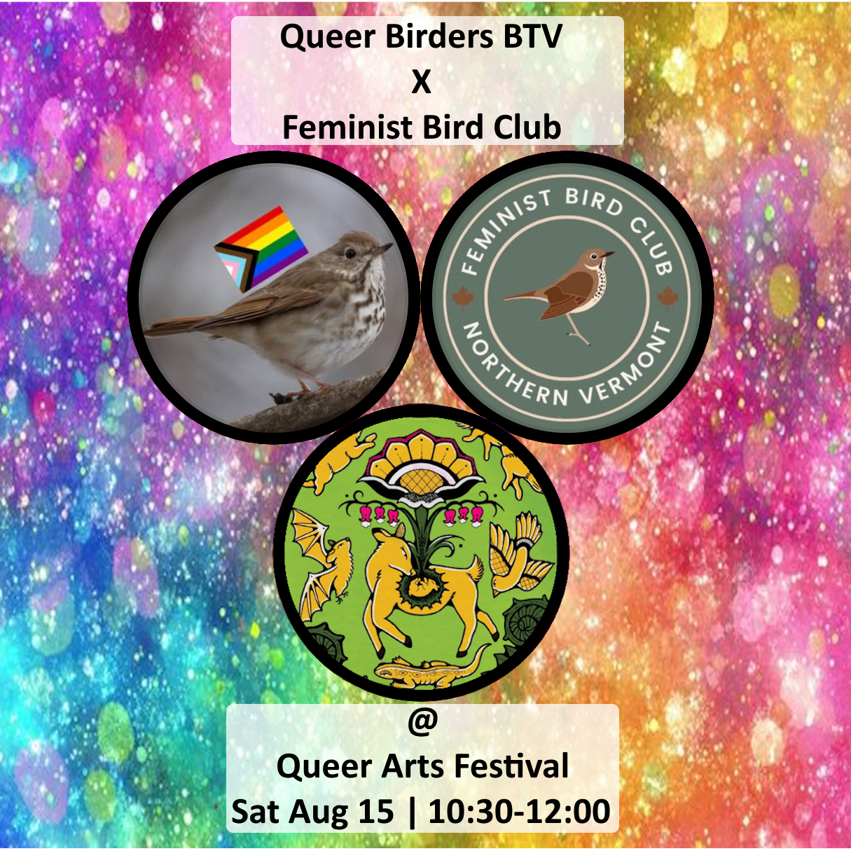 FBC Northern Vermont - Birding the Queer Arts Festival with Feminist Bird Club NVT and Queer Birders BTV