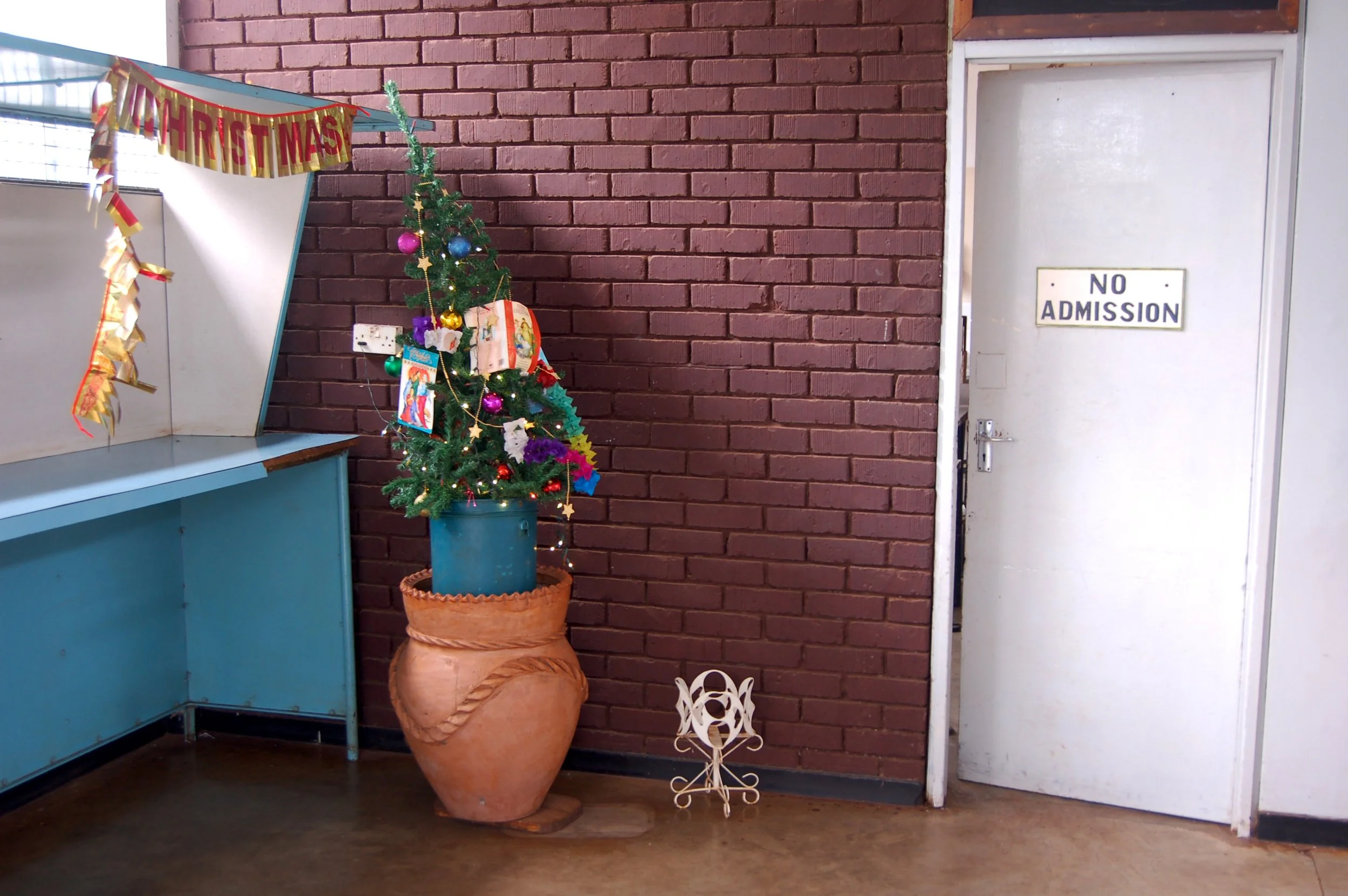  The lobby of the YMCA in Moshi, Tanzania, during the festive season..... - December 2009 