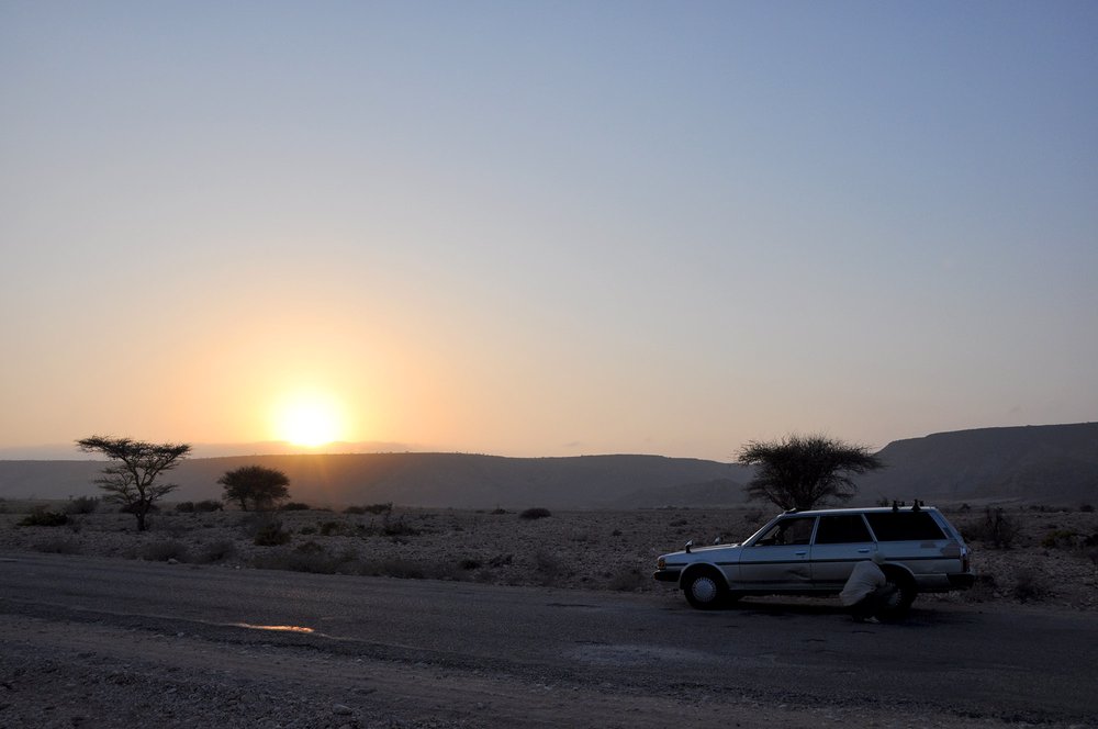  Our trusty metal steed, enjoying the majestic sunset.... 