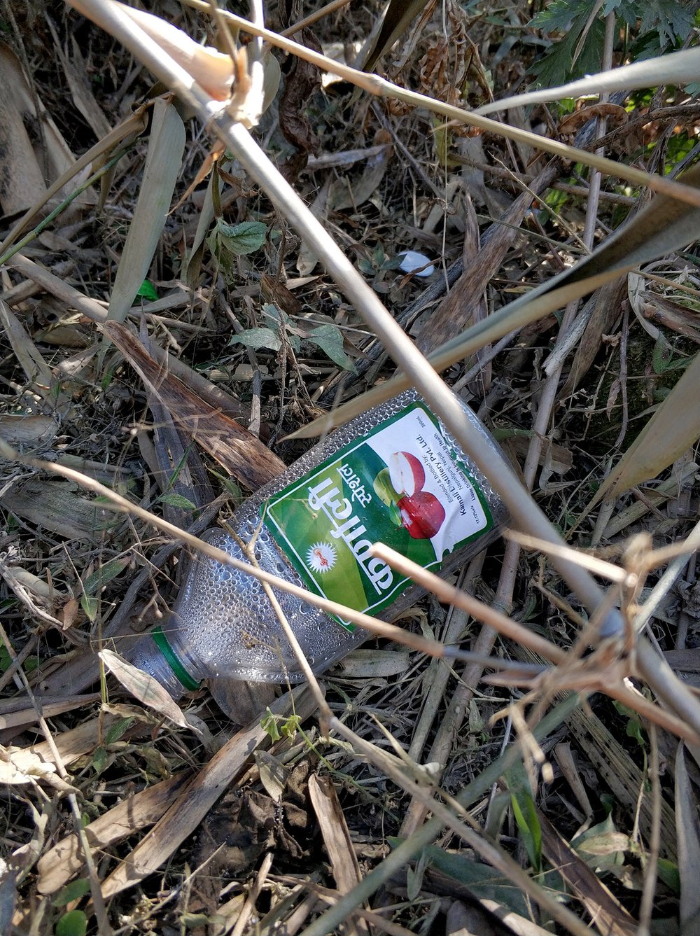  …looks like some folks recently had a little roadside party right here. And we just learned that apple schnapps not only exists in Nepal, but is even mass produced. 