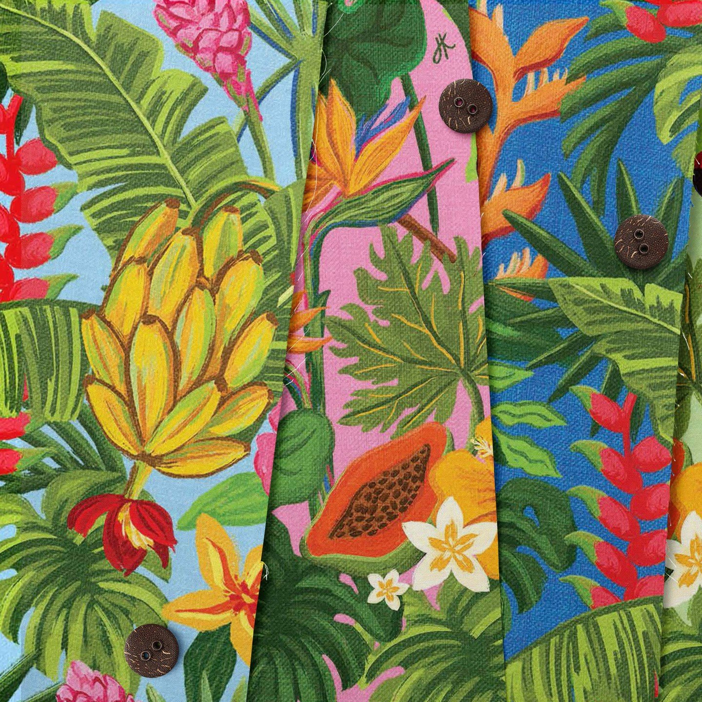 Our latest fabric designs For Malolo Island Resort, infused with the vibrant hues of Fijian flora, are perfectly complemented by the addition of coconut buttons across their resort wear, adding an extra touch of island charm. 🌴

✨ Let's bring your b