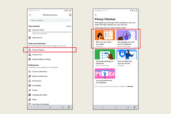 Facebook Privacy Check up