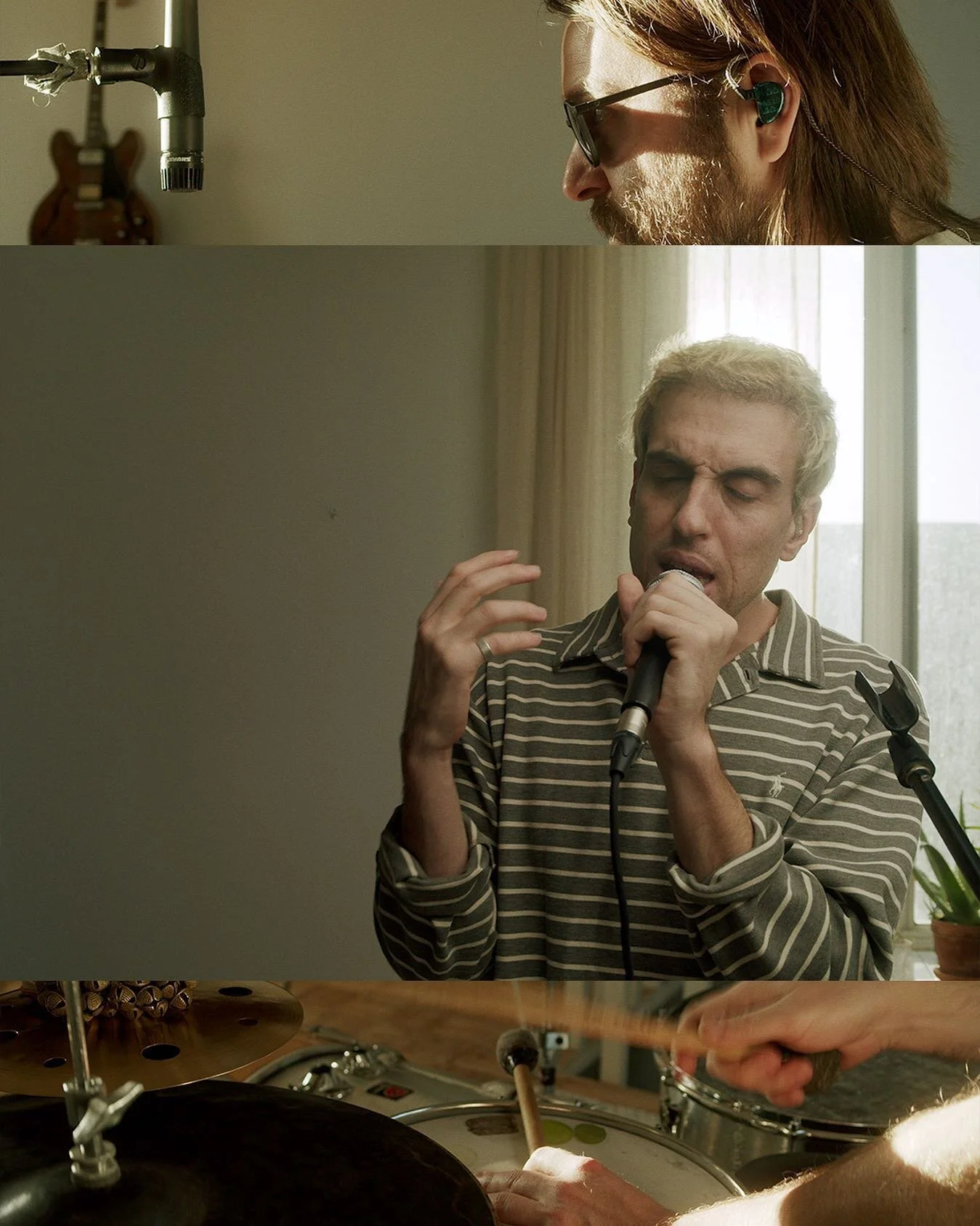 Captures d&rsquo;&eacute;crans d&rsquo;un r&eacute;cent vid&eacute;oclip r&eacute;alis&eacute; pour @jessemaccormack .
Une session live pour la nouvelle chanson &laquo;&nbsp;Blue World&nbsp;&raquo;