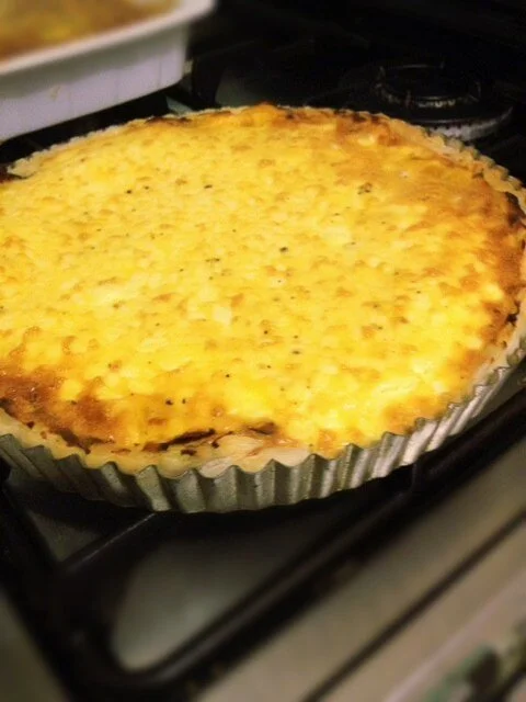 CARAMELISED ONION, PUMPKIN AND GOATS CHEESE TART
