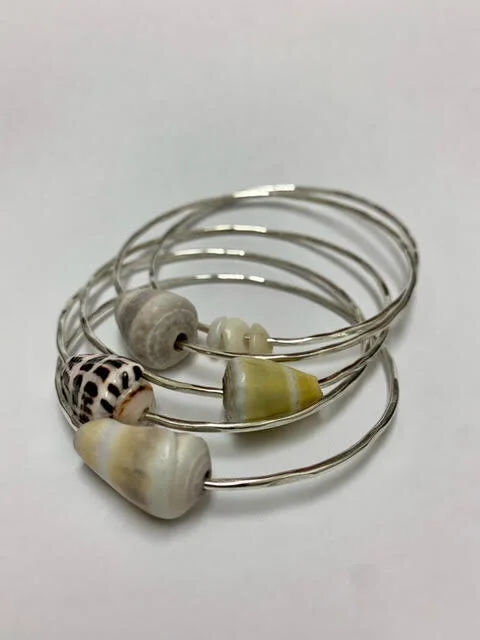 Sterling Silver North Shore Shell Bangle