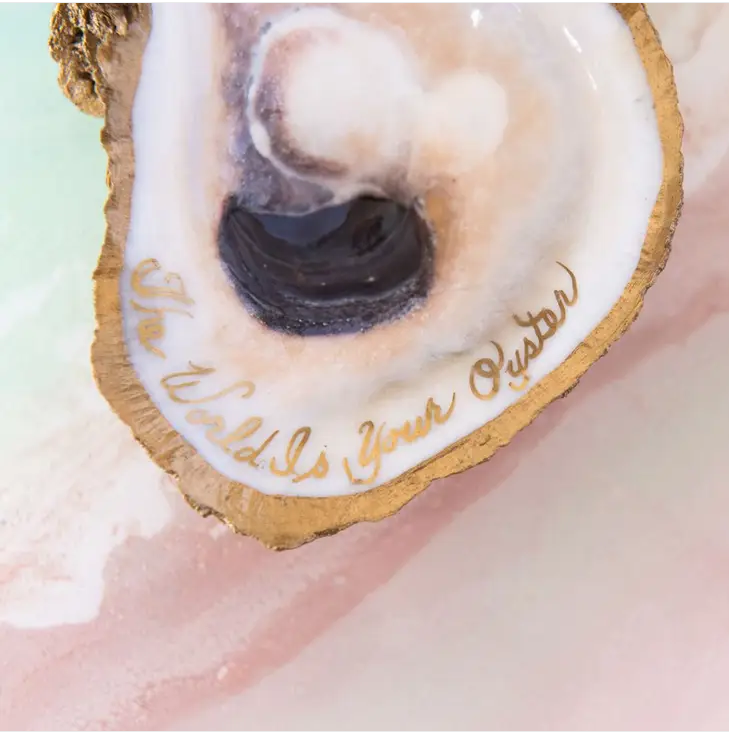 Inscribed Oyster Jewelry Dish