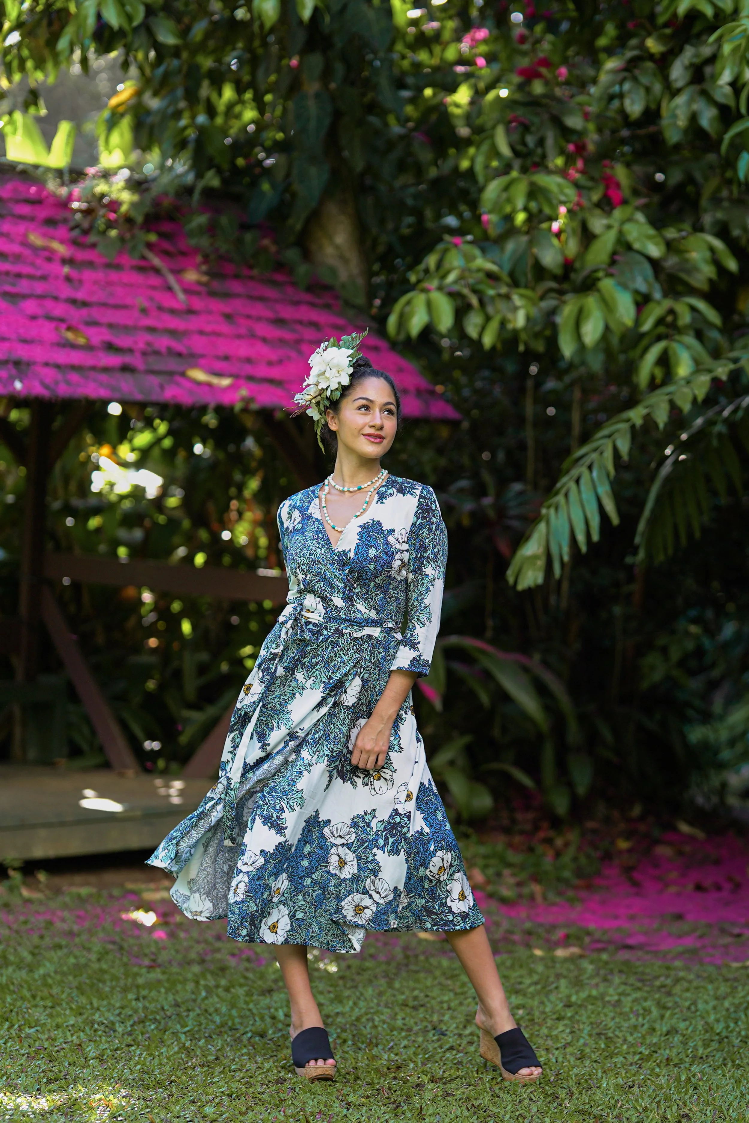 Puakala Midi Wrap Dress