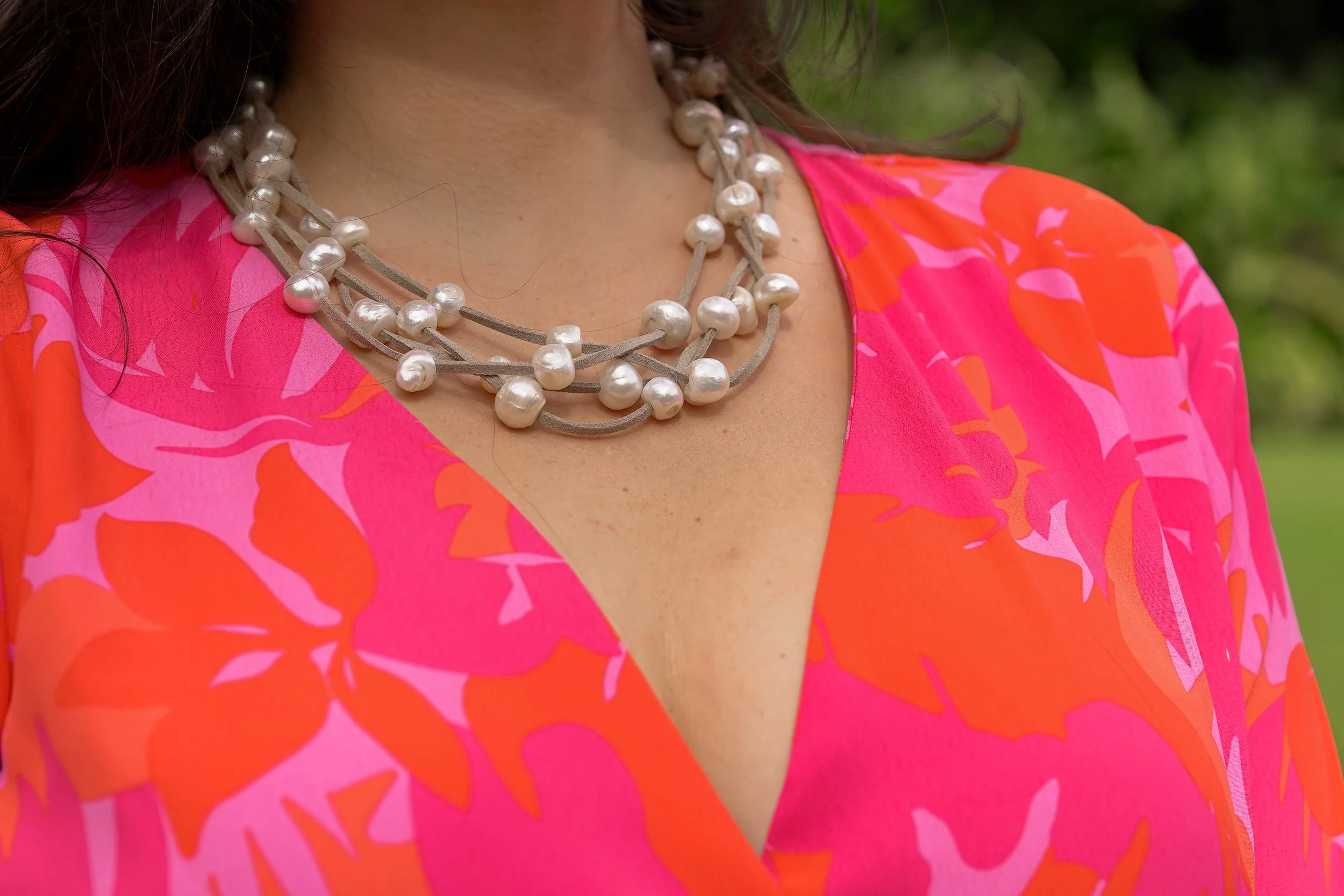 Close-up of V-neck on Palm Springs Dress.