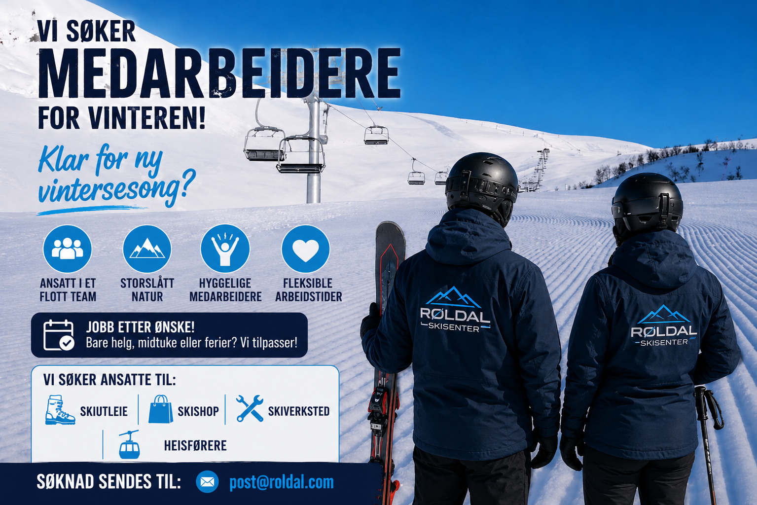 Vi søker medarbeidere for sesongen 2026/27
