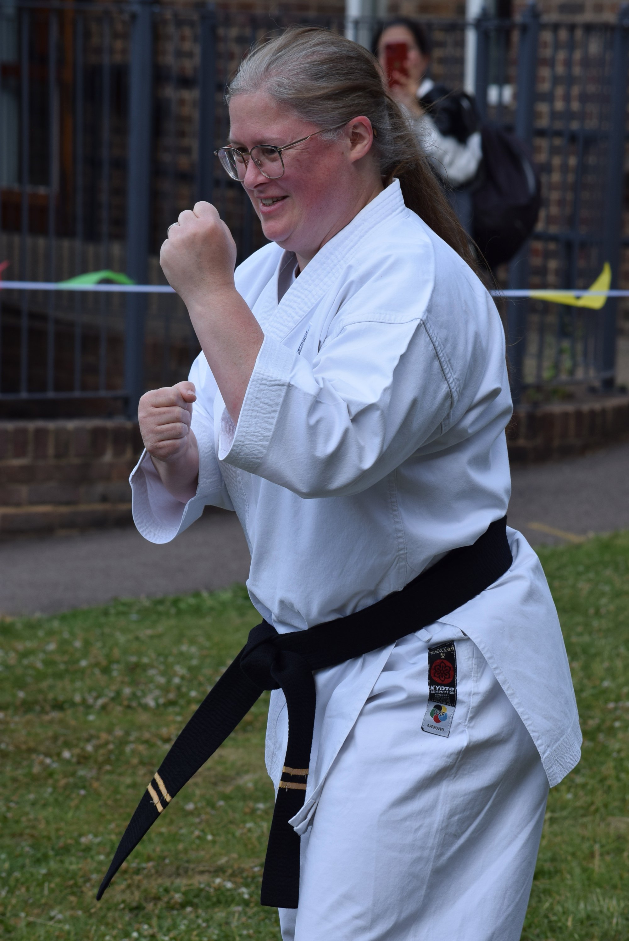 A member from Knights Karate & Self Defence club takes part in a demonstration