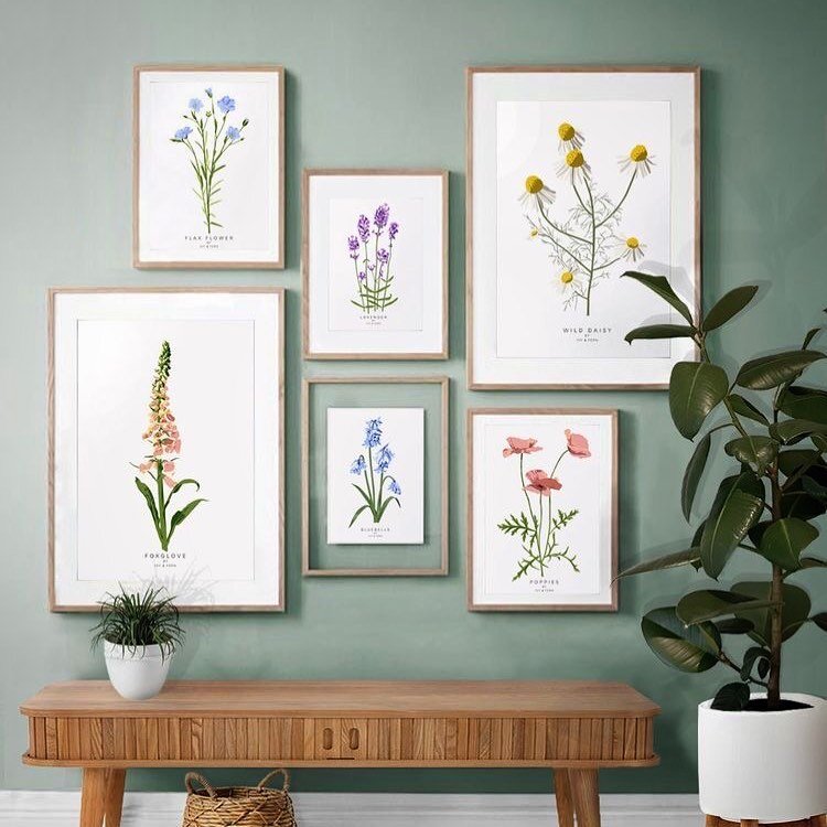 Collection of my prints.
.
.
.
#shoplinkinbio👆 #smallbusiness 
#botanicalwall #floralwall #flowerwall #floralgallerywall #floralgallery #gallerywall #gallerywallinspo #gallerywalldecor #gallerywallart #wallart #floraldesign #floralprints #inspiredby