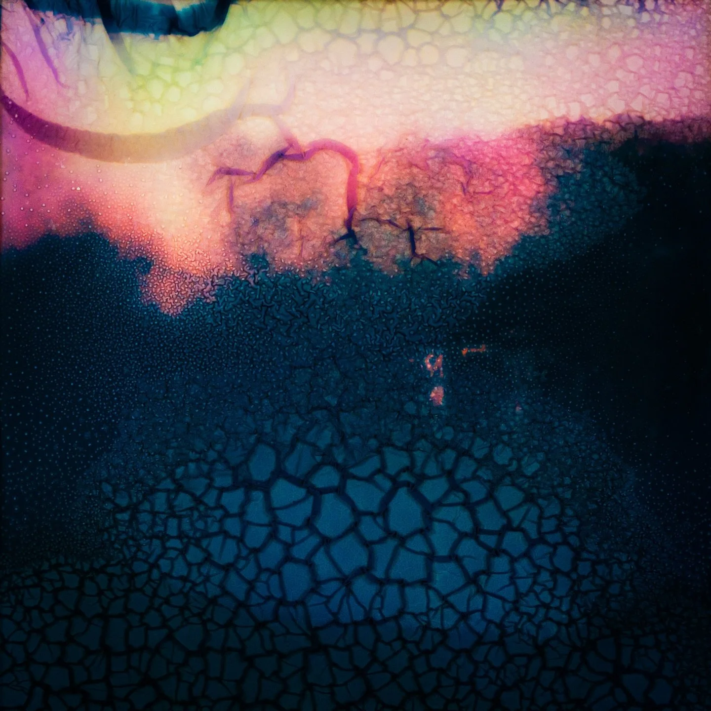 Polaroid images of landscapes, made whilst walking, that have been submerged in and degraded by Lisdexamfetamine (my ADHD stimulant medication).