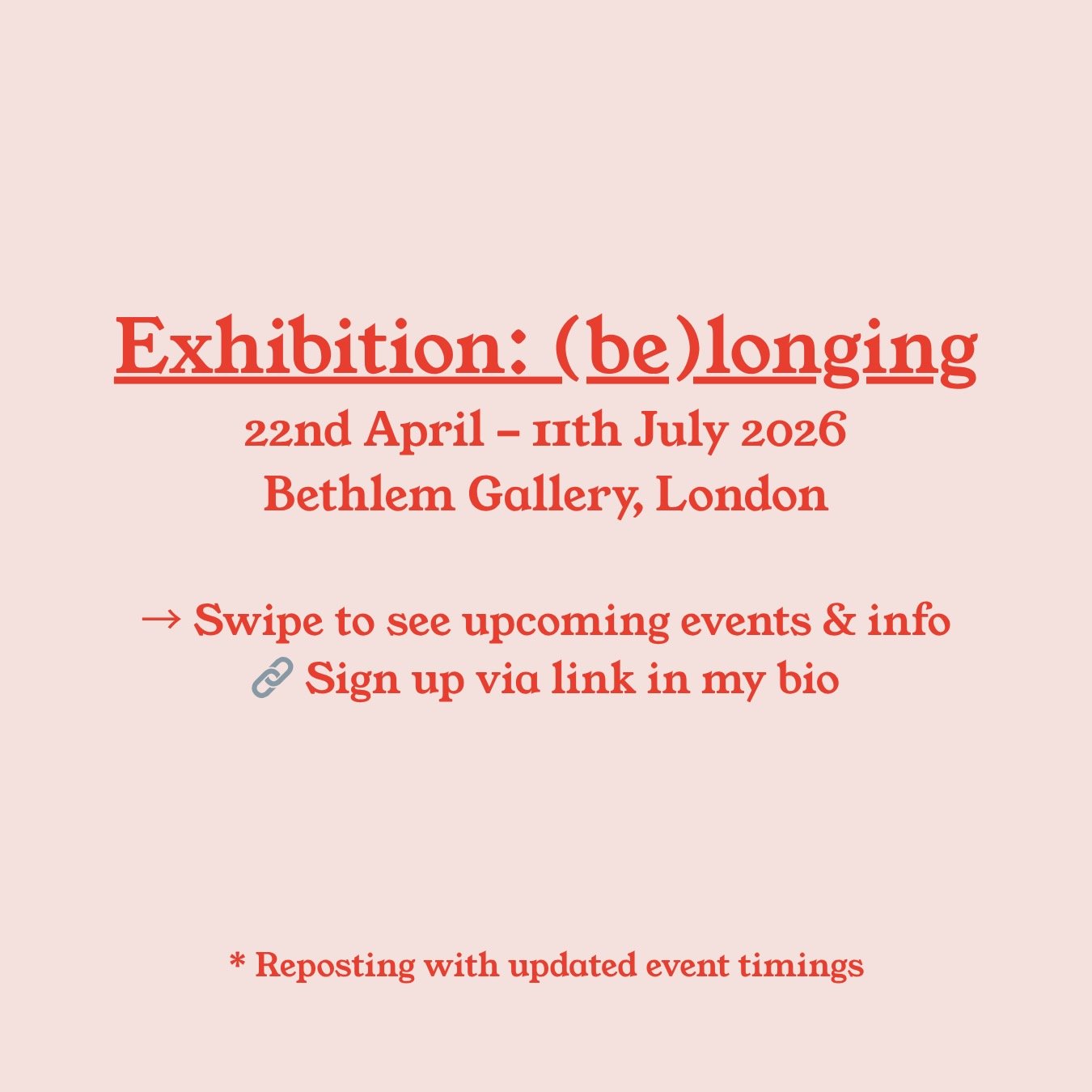 .
🔁 Reposting as event times have changed - apologies for any confusion!

~

🎉 (be)longing, my solo show, opens at @bethlemgallery on 22nd April and runs until 11th July.

I've also added a number of prints to my online shop - purchase using the li