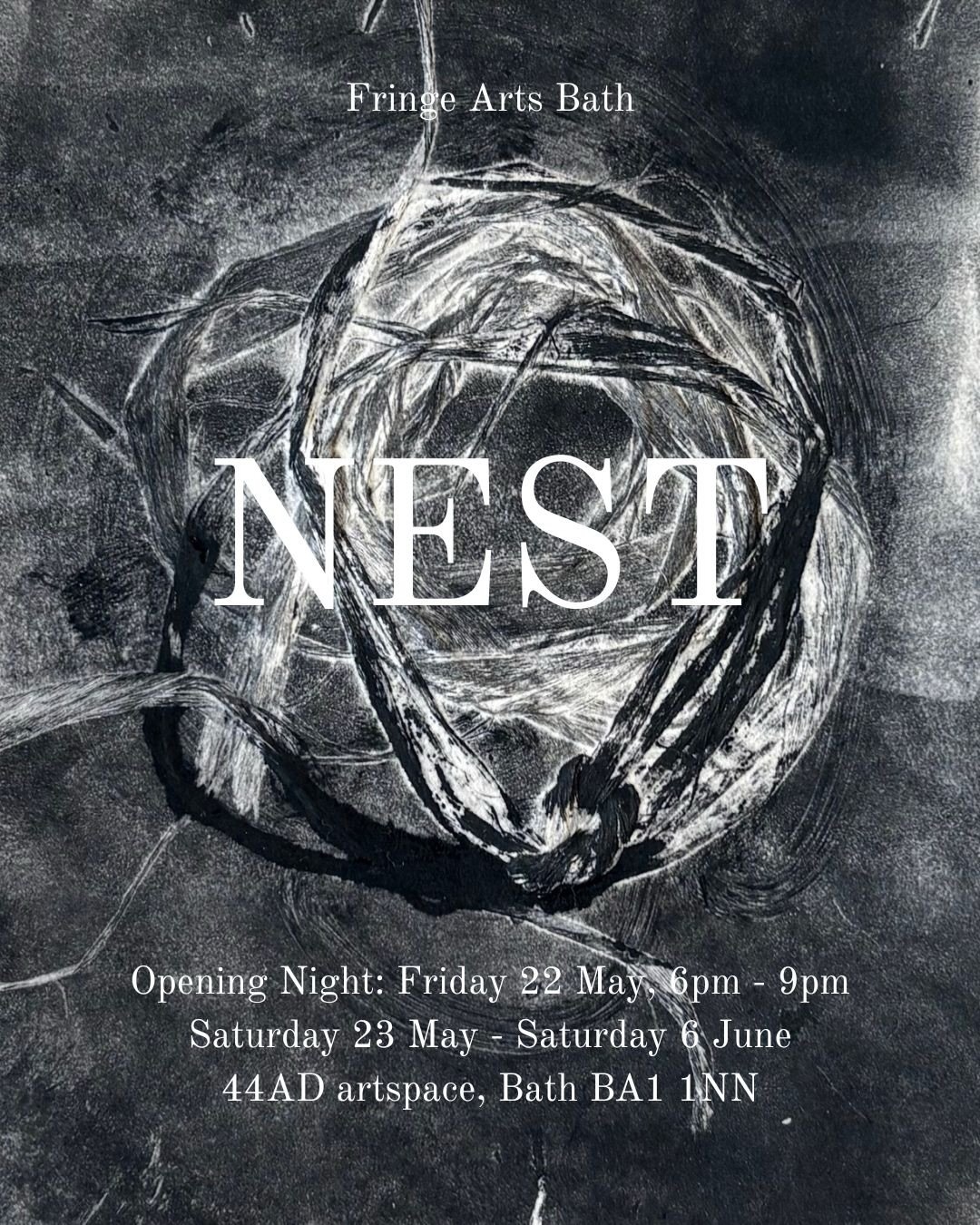 ✨ Nest - Group Exhibition
🗓️ Opening: Friday 22nd May, 6pm - 9pm
📍 @studio44ad, Bath
🗓️ Continues: Saturday 23rd May - Saturday 6th June
⏰ Open daily, 11am - 6pm
💷 Free

It&rsquo;s a double exhibition whammy for me after not exhibiting for quite 