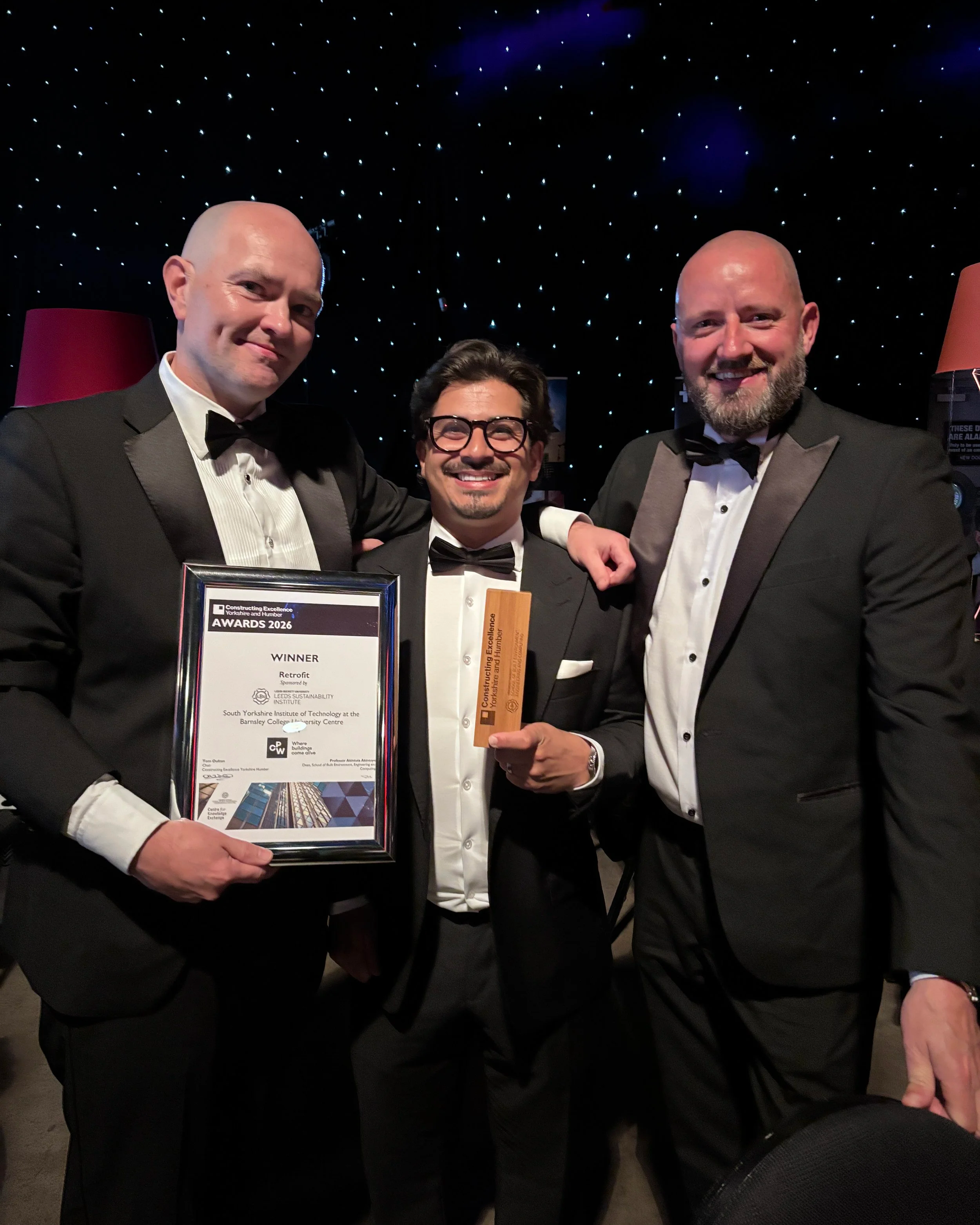 CPW Leeds, Barnsley College Institute of Technology, Constructing Excellence Yorkshire & Humber 2026, Constructing Excellence Awards 2026, Leeds Buildings, MEP Design Leeds, Adam Ashton, Gareth Whitaker, Kevin Ballantyne, Associate Directors CPW