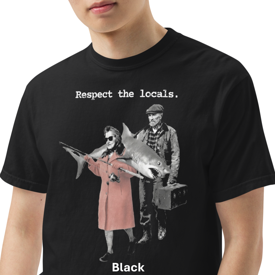 Respect the Locals Fishing T-Shirt Vintage Graphic Tee Comfort Colors