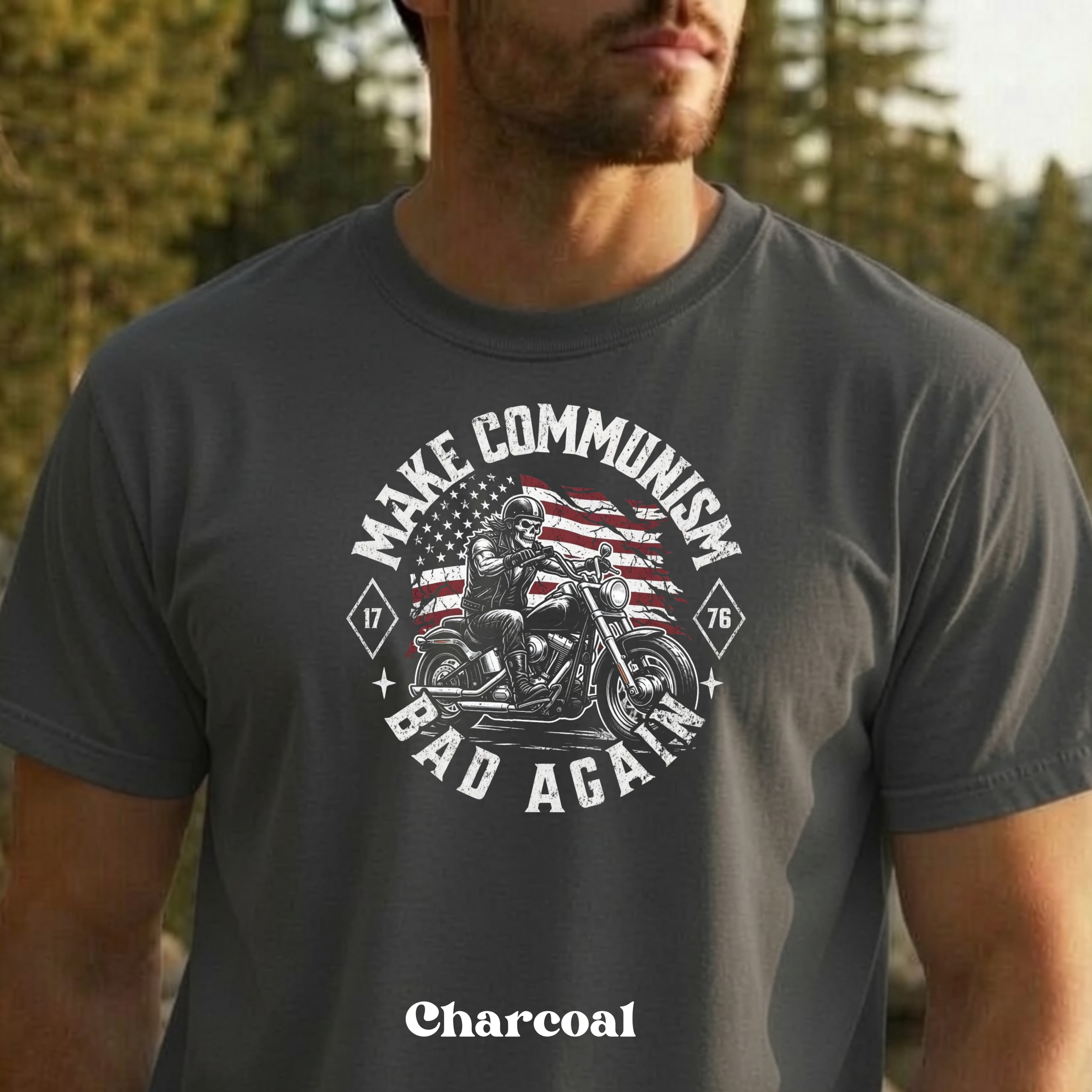 Make Communism Bad Again – Vintage Washout Biker Design