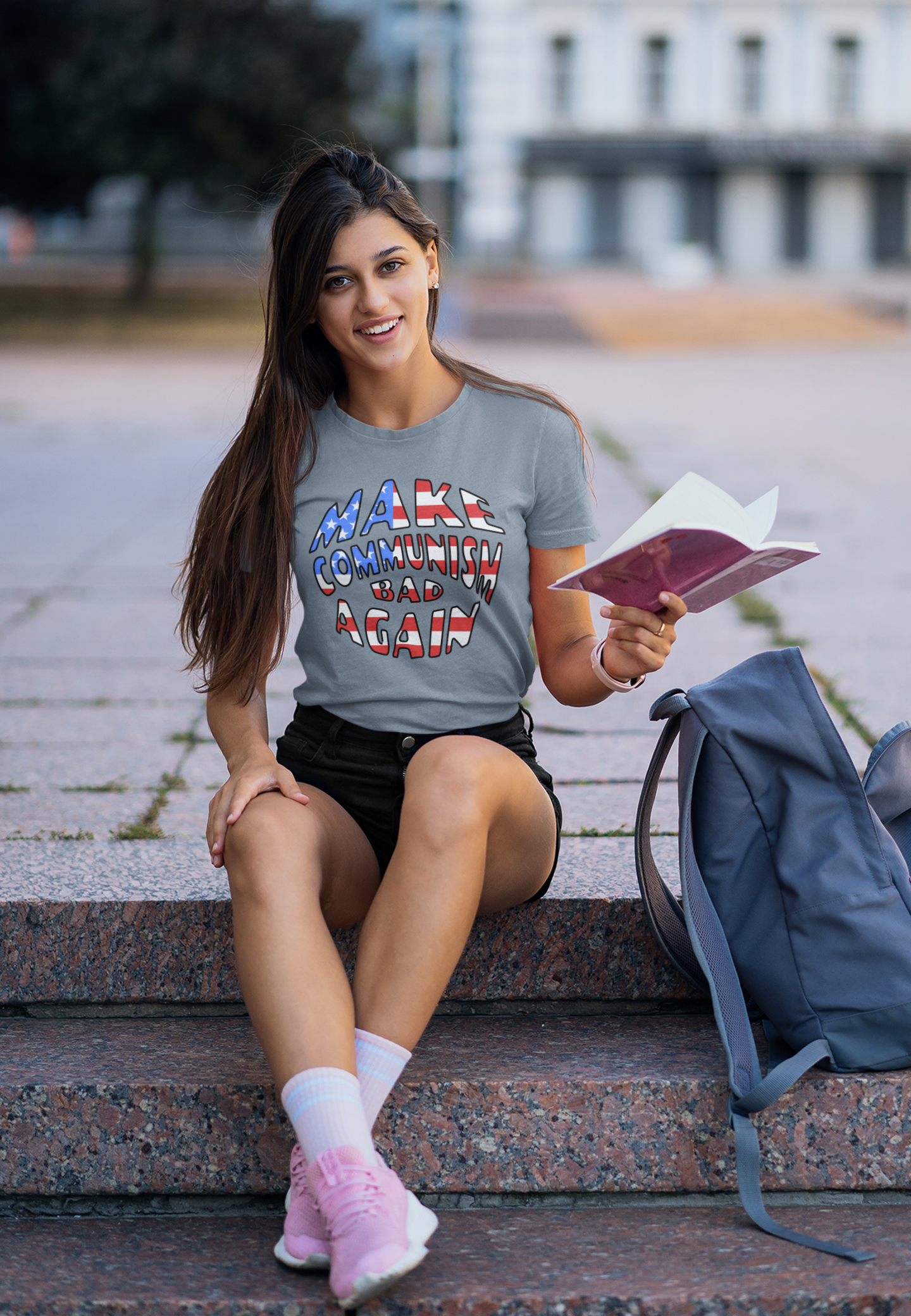 Make Communism Bad Again T-Shirt – Patriotic Retro American Flag Comfort Colors 1717 Tee