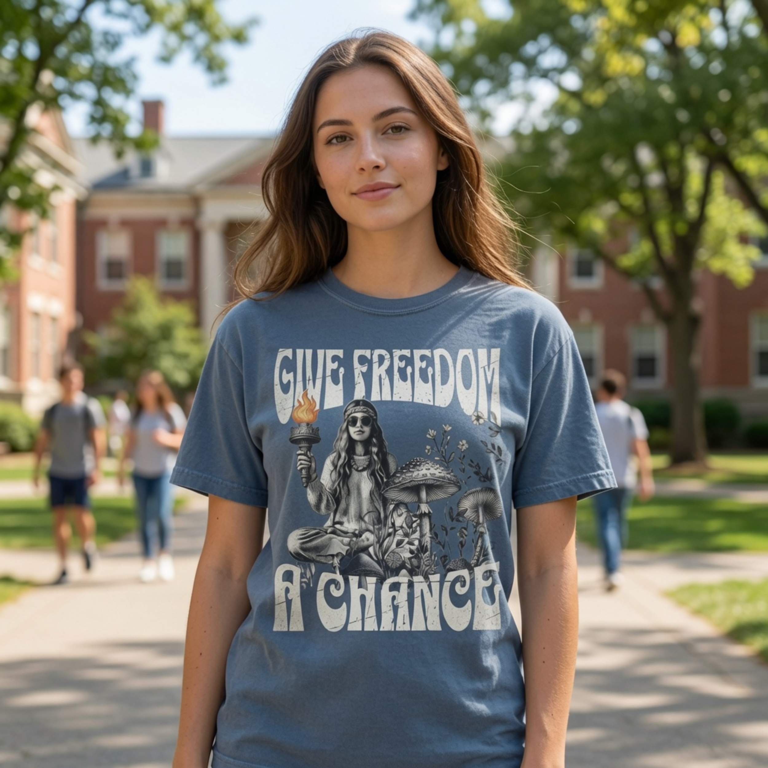 Give Freedom a Chance – Retro Vintage Washout Design for Women