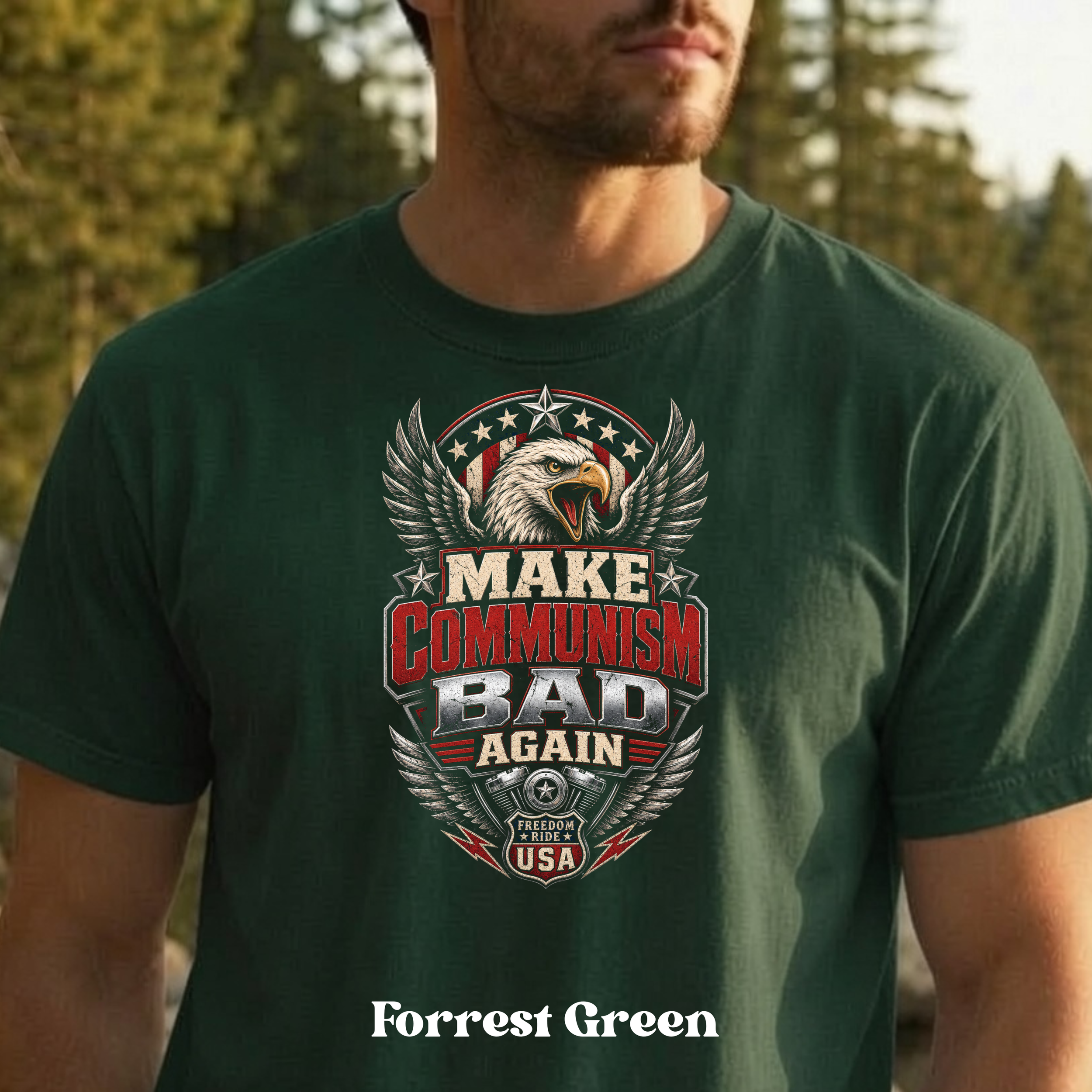 Make Communism Bad Again – Vintage Washout Biker Design With Eagle