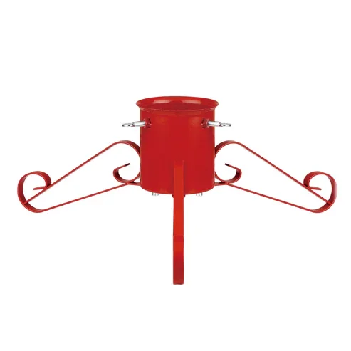 Traditional Scroll Leg Metal Tree Stand - Red