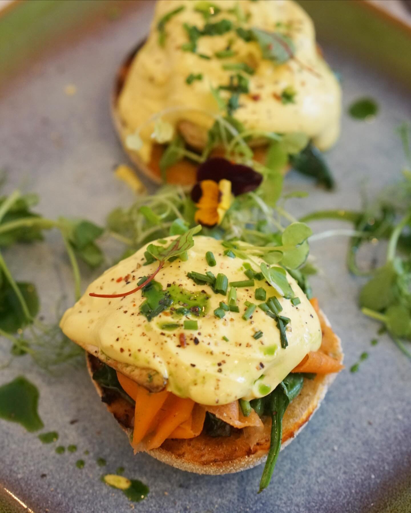 Another one off the new menu. Replacing our classic tofu Benedict, we&rsquo;ve leveled up and now have the &lsquo;Rise Royal&rsquo;, featuring our own hollandaise sauce, smoked carrot, tofu, spinach, served on an English muffin with chives.

Are you 