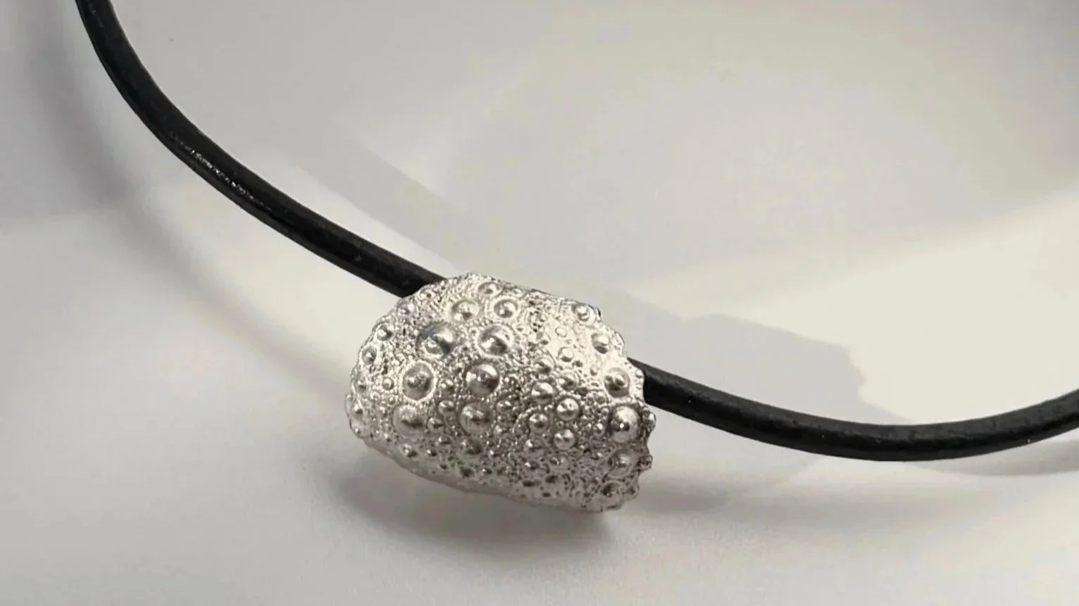 handcrafted sea urchin necklace sterling silver