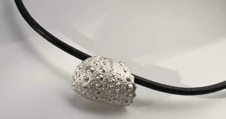 handcrafted sea urchin necklace sterling silver made by Jewelry designer Kefi in NYC