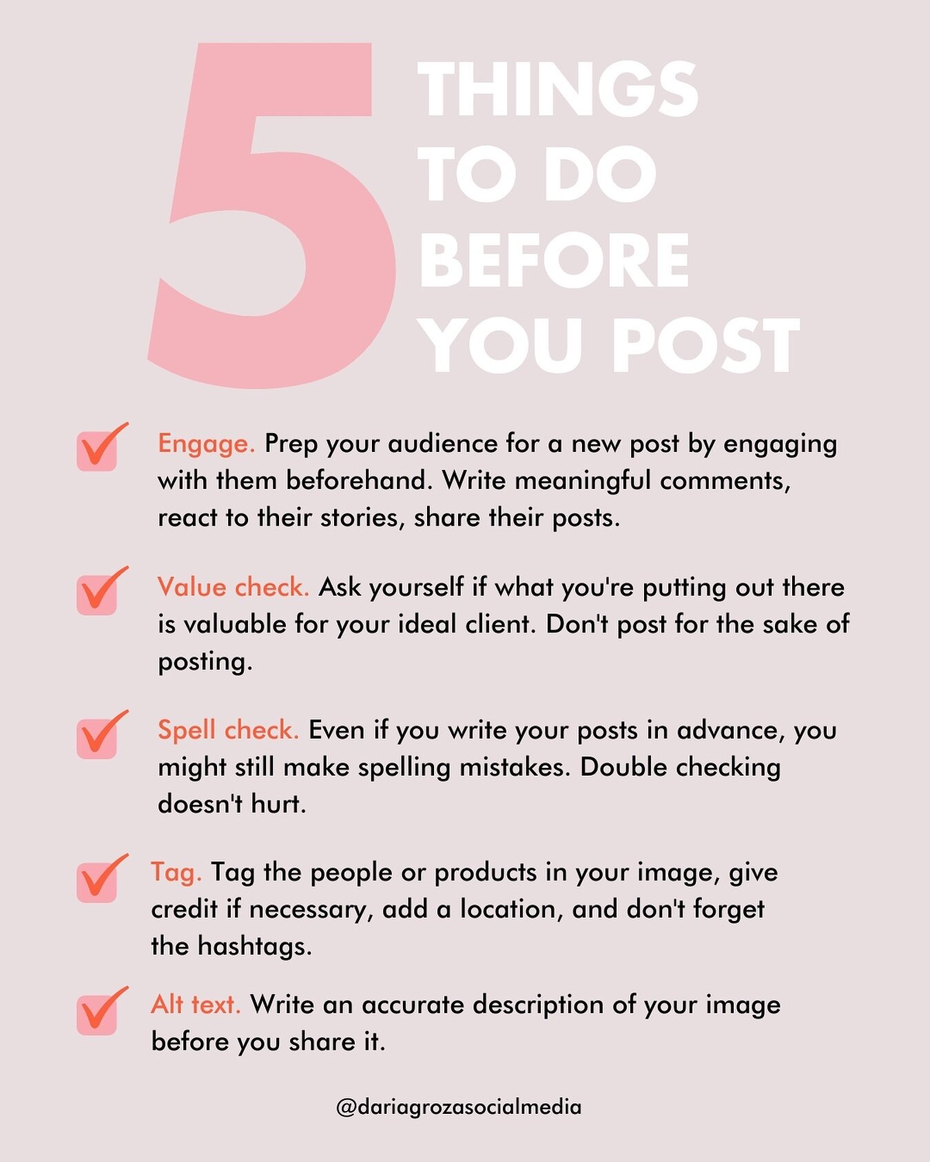 Is your next post ready? Go through this checklist before tapping on SHARE 👆

#instagramtipps #instagramtippsundtricks #instagramtippsf&uuml;runternehmen #instagramtippsf&uuml;ranf&auml;nger #socialmediatipp #instagramtipsdaily #instagramtipsforsucc