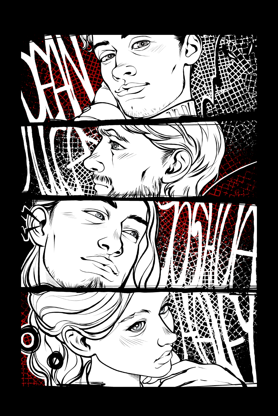 Semi Realistisch - Portraits - Schwarz weiß