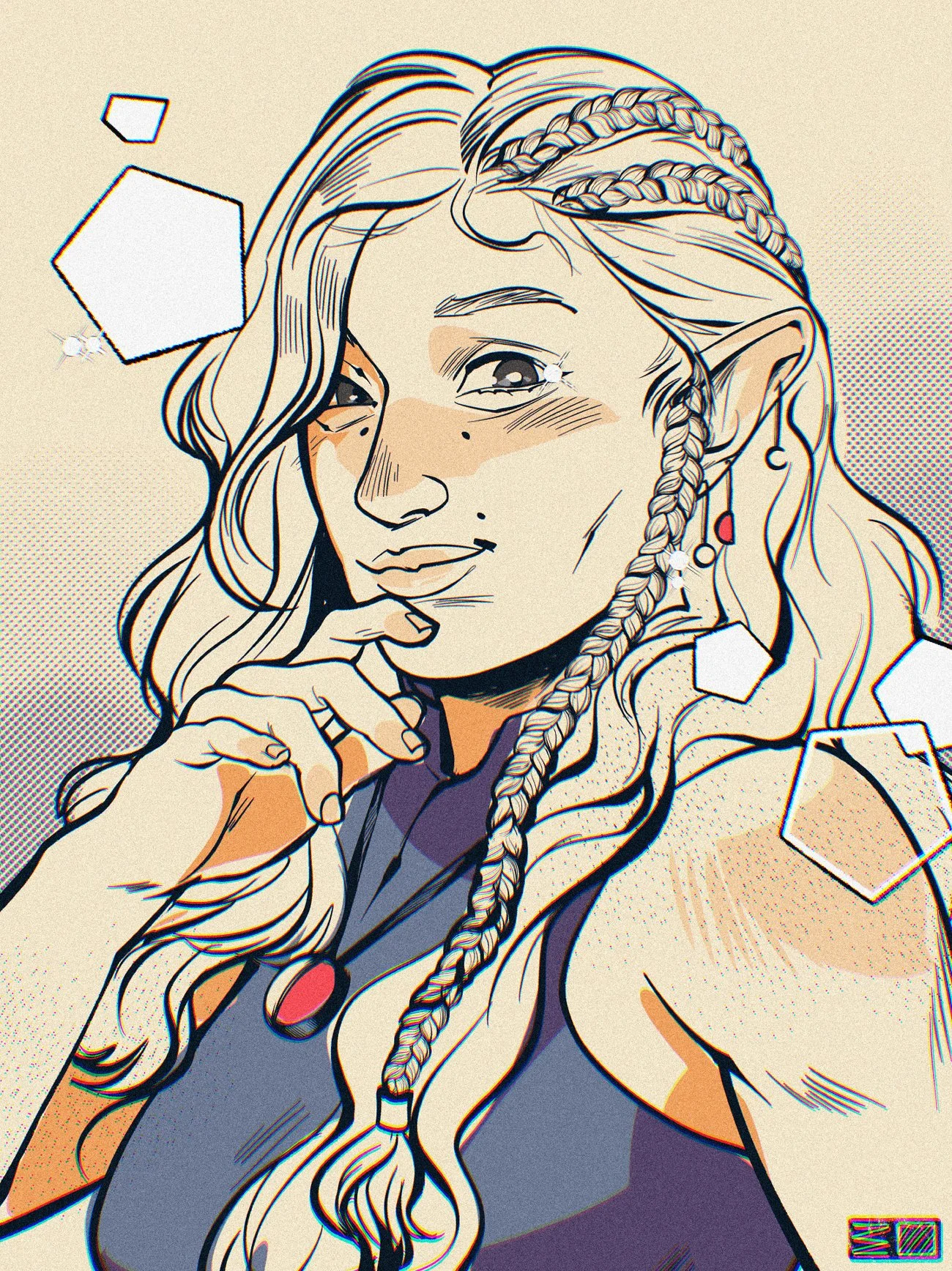 Semi Realistisch - Waist-up - Verlaufscoloration - Grob