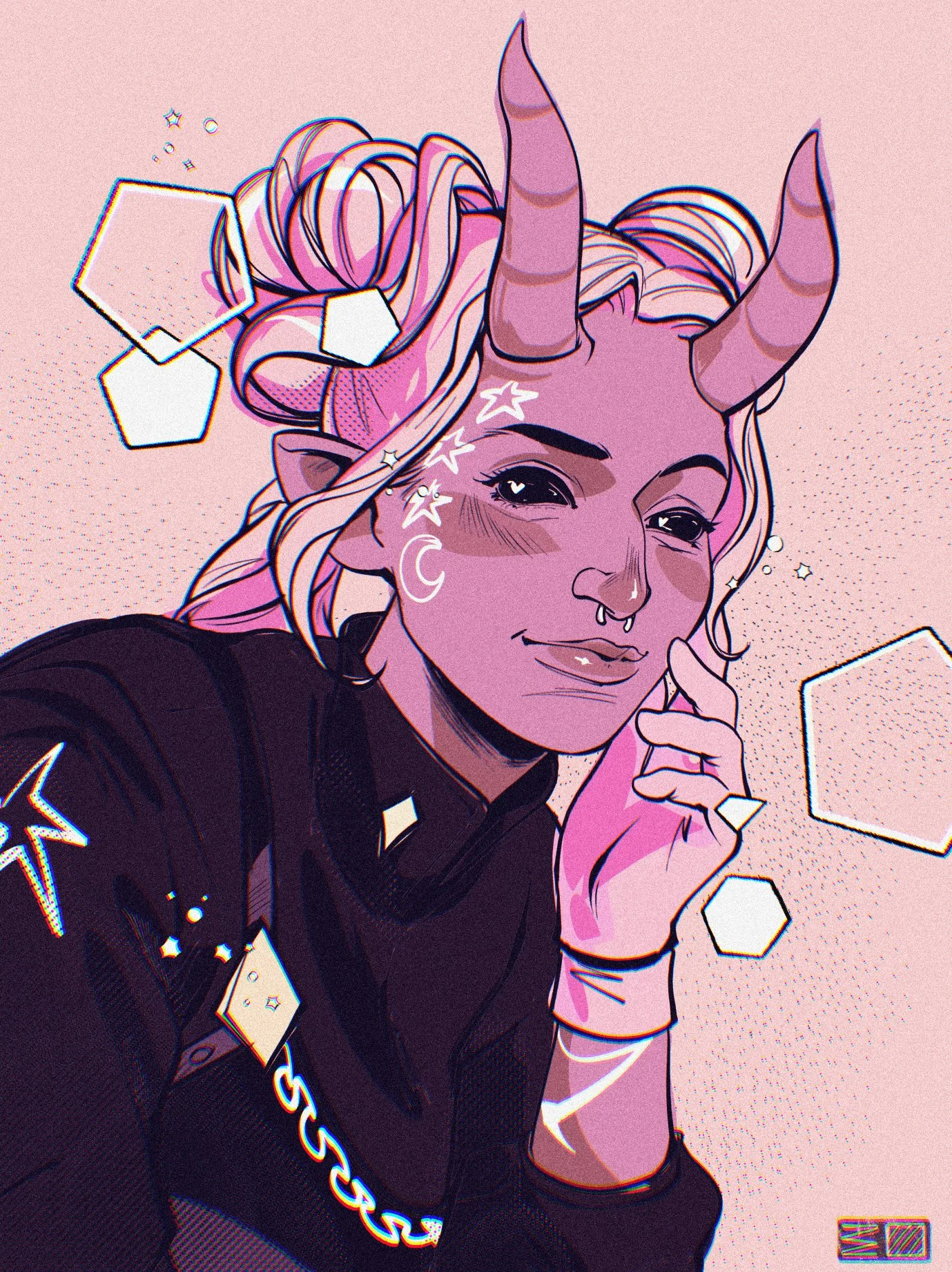 Semi Realistisch - Waist-up - Verlaufscoloration - Grob