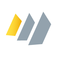 A logo combining a gold shield and a blue-gray stylized checkmark.