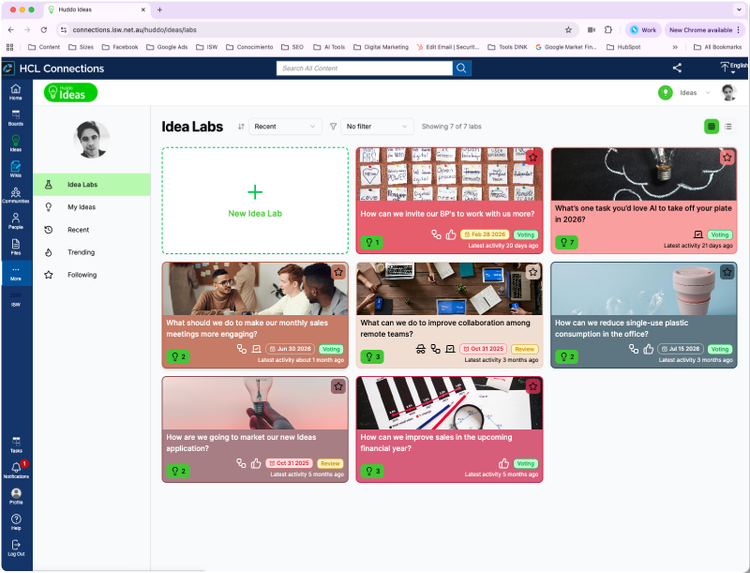 Huddo Ideas labs screenshot