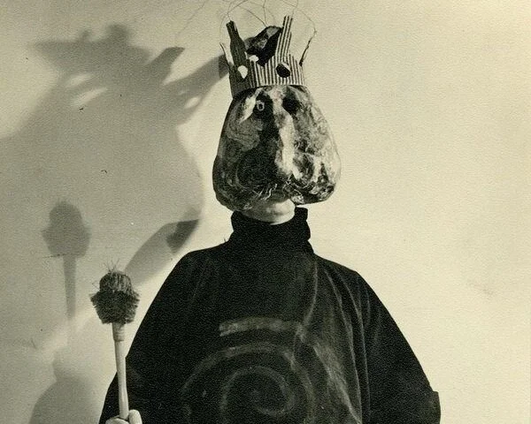 Stefan Themerson in Ubu Roi, by Alfred Jarry. Costume by Stefan and Franciska Themerson. 1951
