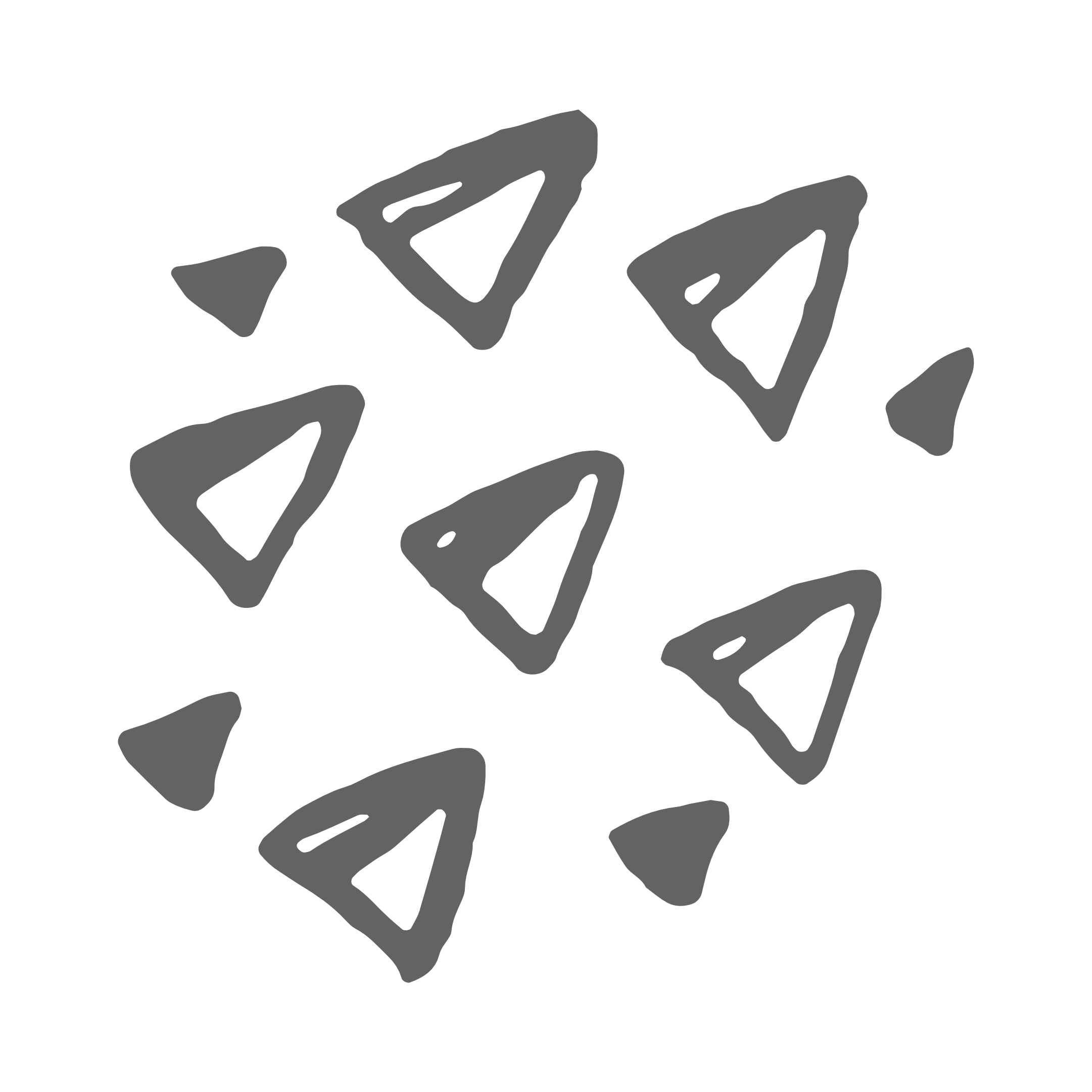 Geometric drawing of an outline square with sections divided by vertical, horizontal, and diagonal lines.