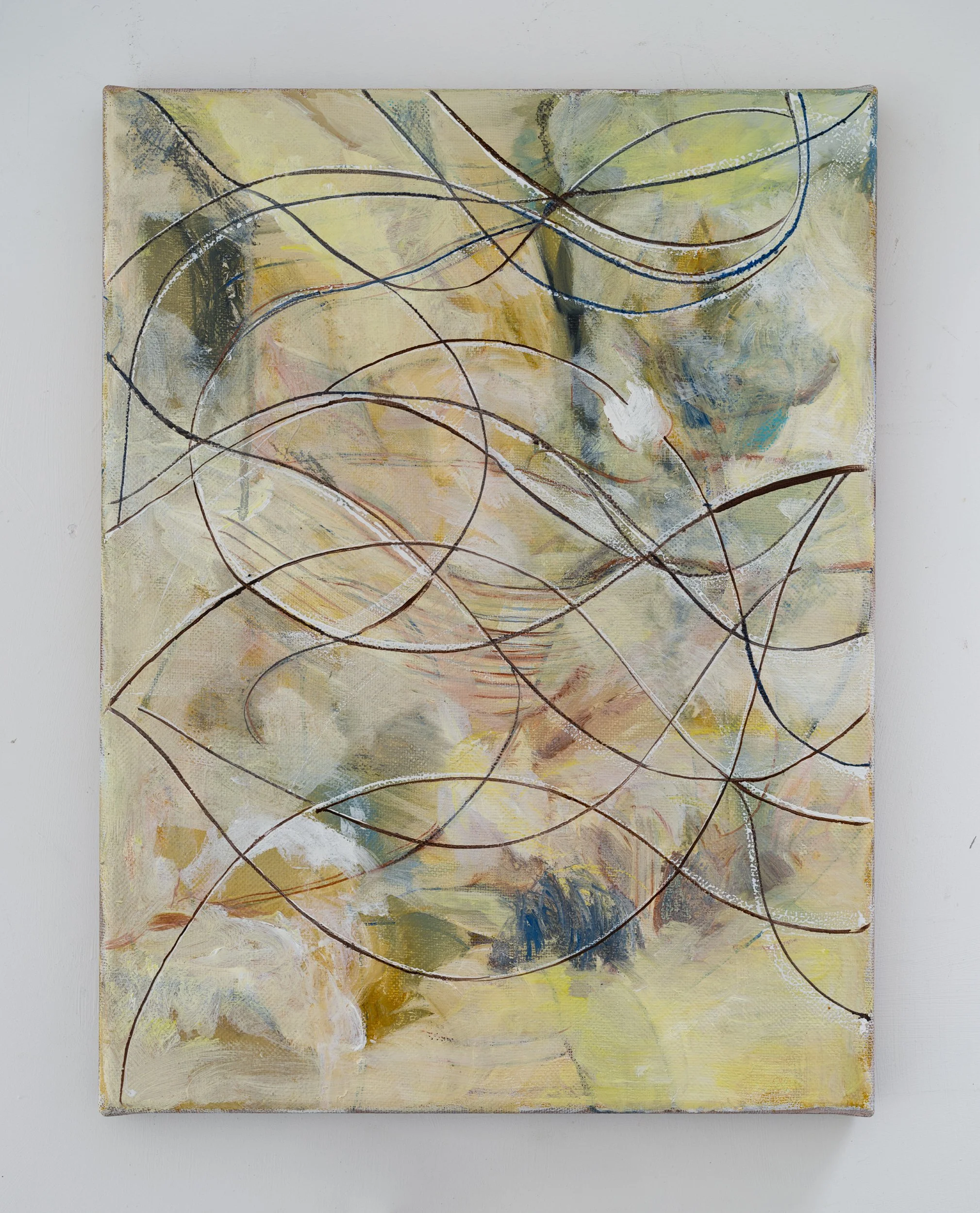 Untitled 1 (2024), Oil Paint, Oil Pastel and Charcoal on Linen, 30cm x 40cm