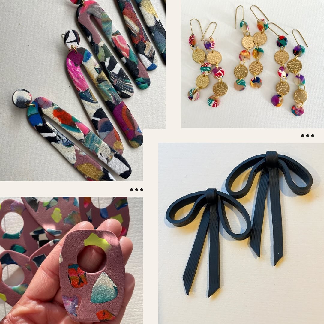 Happy Small Business Saturday! I&rsquo;m offering free shipping on all orders today through Monday! Use code SHIP24!
&bull;
&bull;
&bull;
&bull;
#handmade #polymerclayearrings #blackartist #statementearrings #makersmovement #earringsoftheday#fashion 