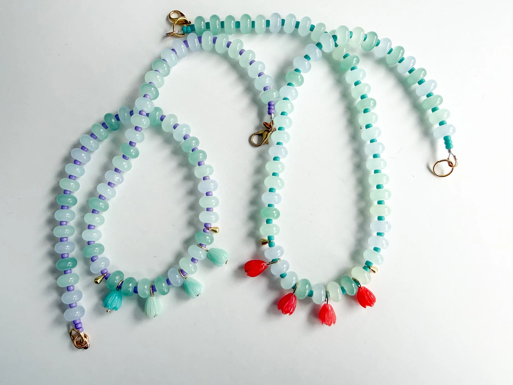 Dangling Glass Floral + Beads