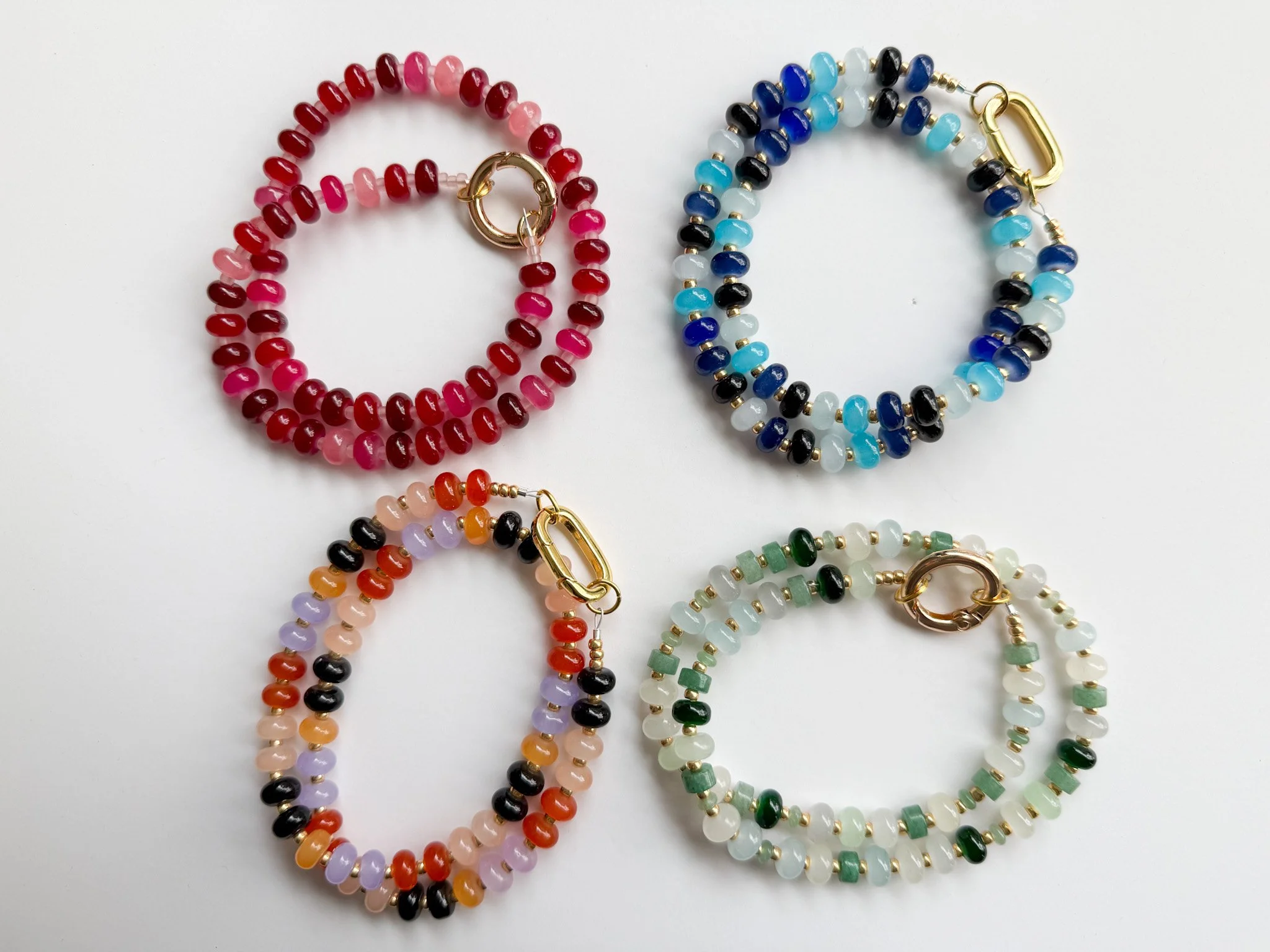 Glass Beaded Necklace with Connector