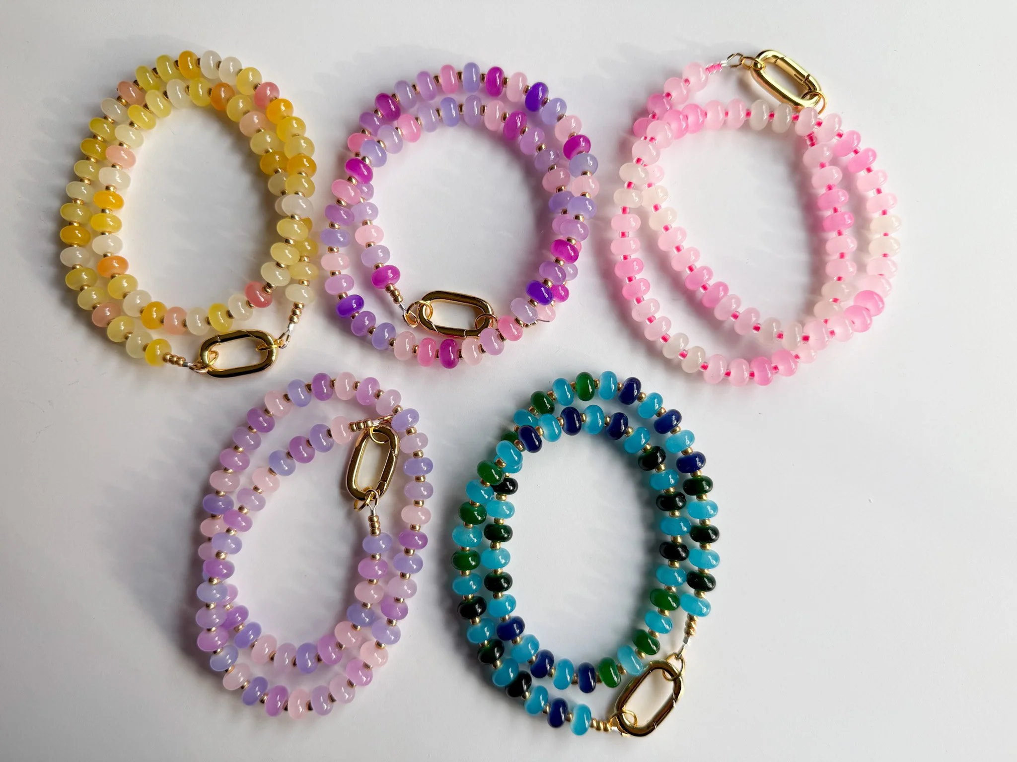 Glass Beaded Necklace with Connector Group