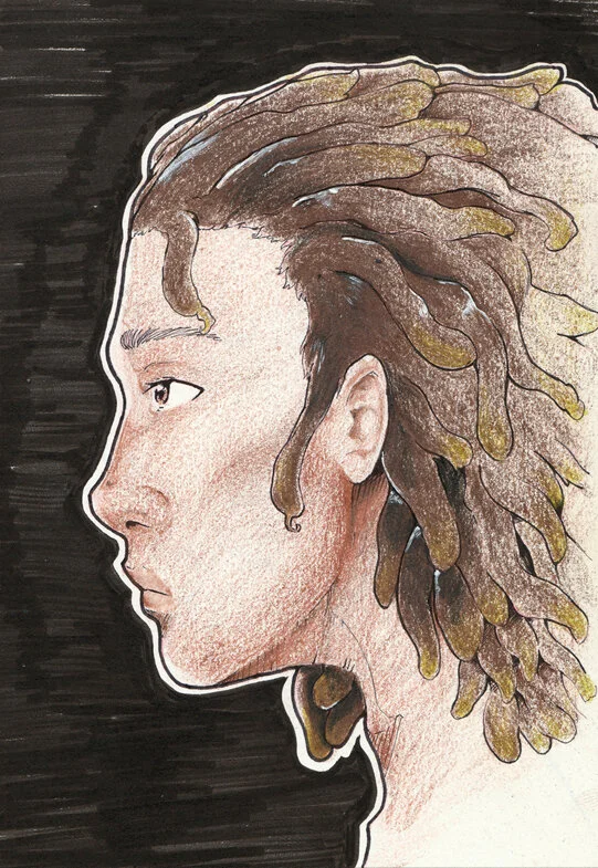 abrownknee1 4/28/2020colored pencil + ink