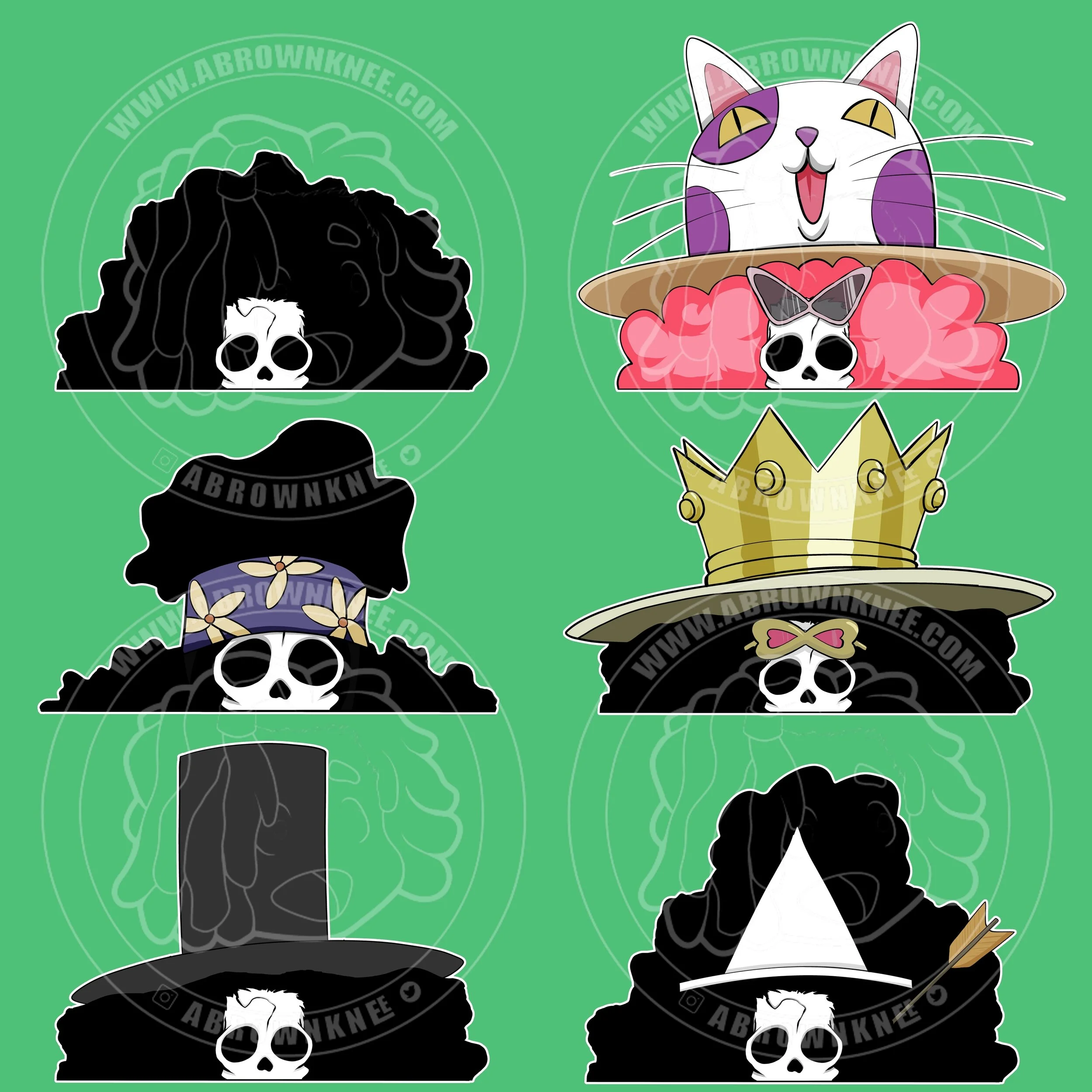 One Piece Peeker Stickers - Brook