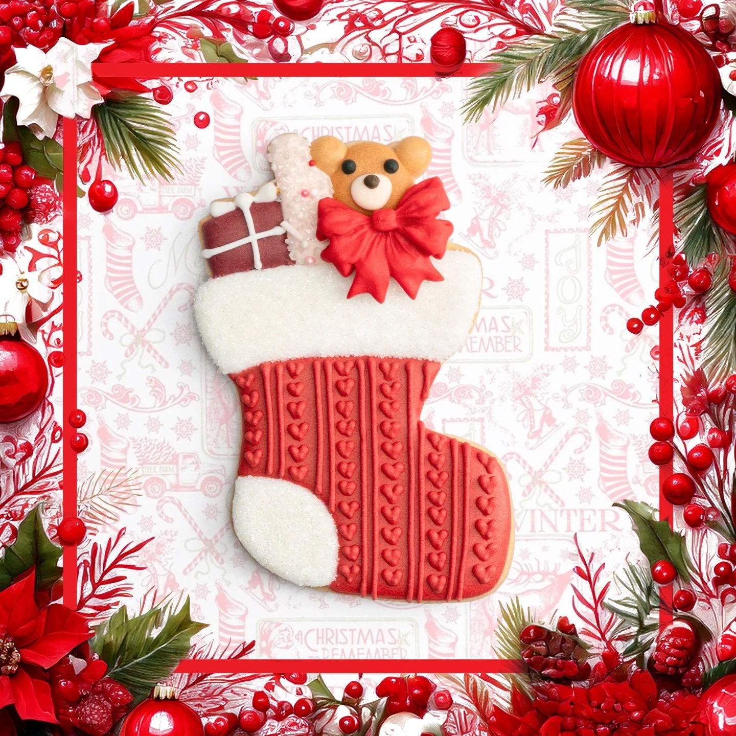 A sweet little Christmas exclusive! This season, we've made ONLY 12 gift sets, each with three beautifully handcrafted vanilla bean sugar cookies, hand-painted and decorated with royal icing. Available IN-STORE only - hurry before they sell out! #sug