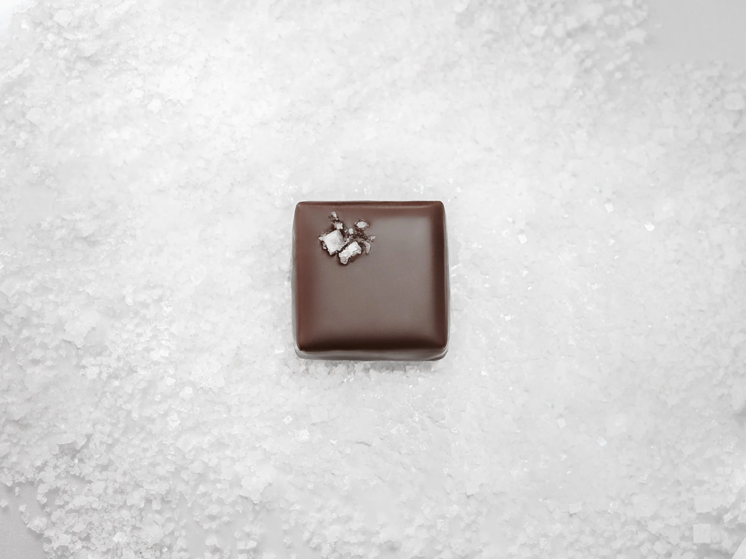 award winning double sea salt caramel in dark chocolate for a smooth and elevated experience, by Jean-Marie Auboine Chocolatier