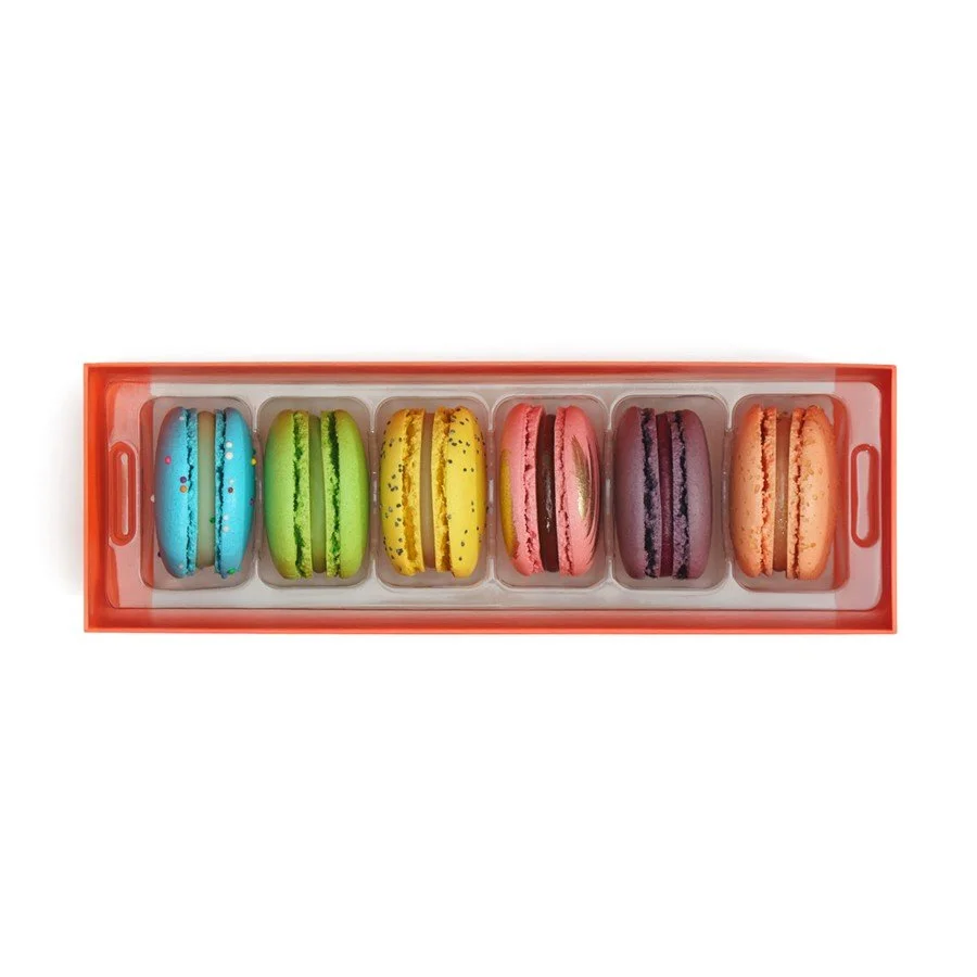 6-piece Easter French macarons assortment in luxury gift box with colorful handcrafted macarons