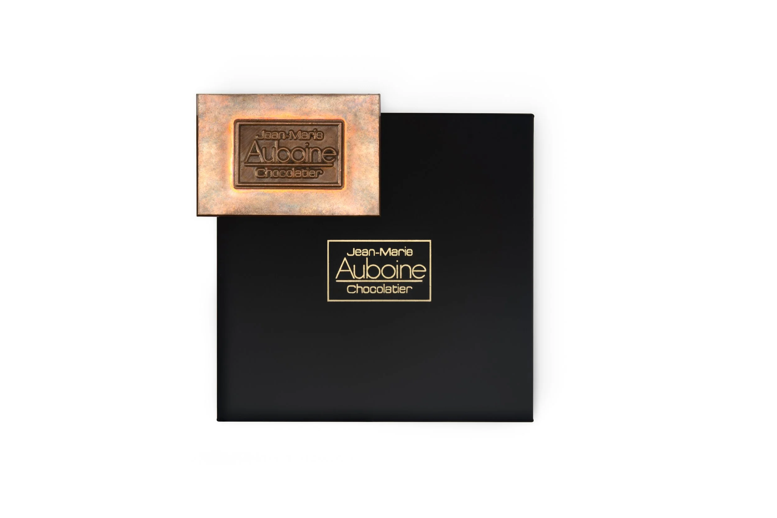 Branded corporate chocolate gifts with custom packaging and logo chocolate plaques